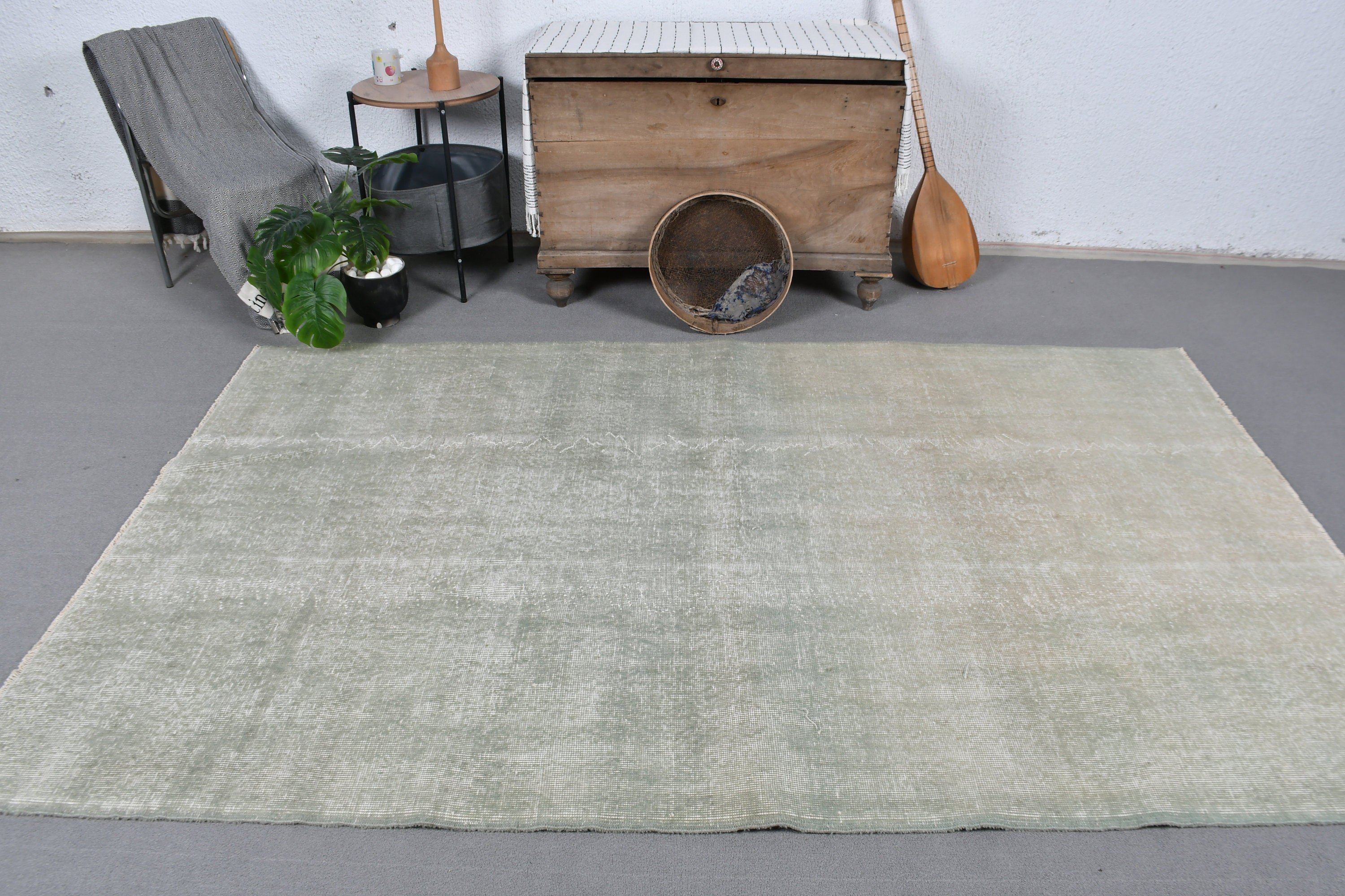 5.3x8.6 ft Large Rug, Vintage Rug, Living Room Rug, Green Oushak Rugs, Wedding Rug, Home Decor Rug, Turkish Rugs, Bedroom Rug, Oushak Rugs