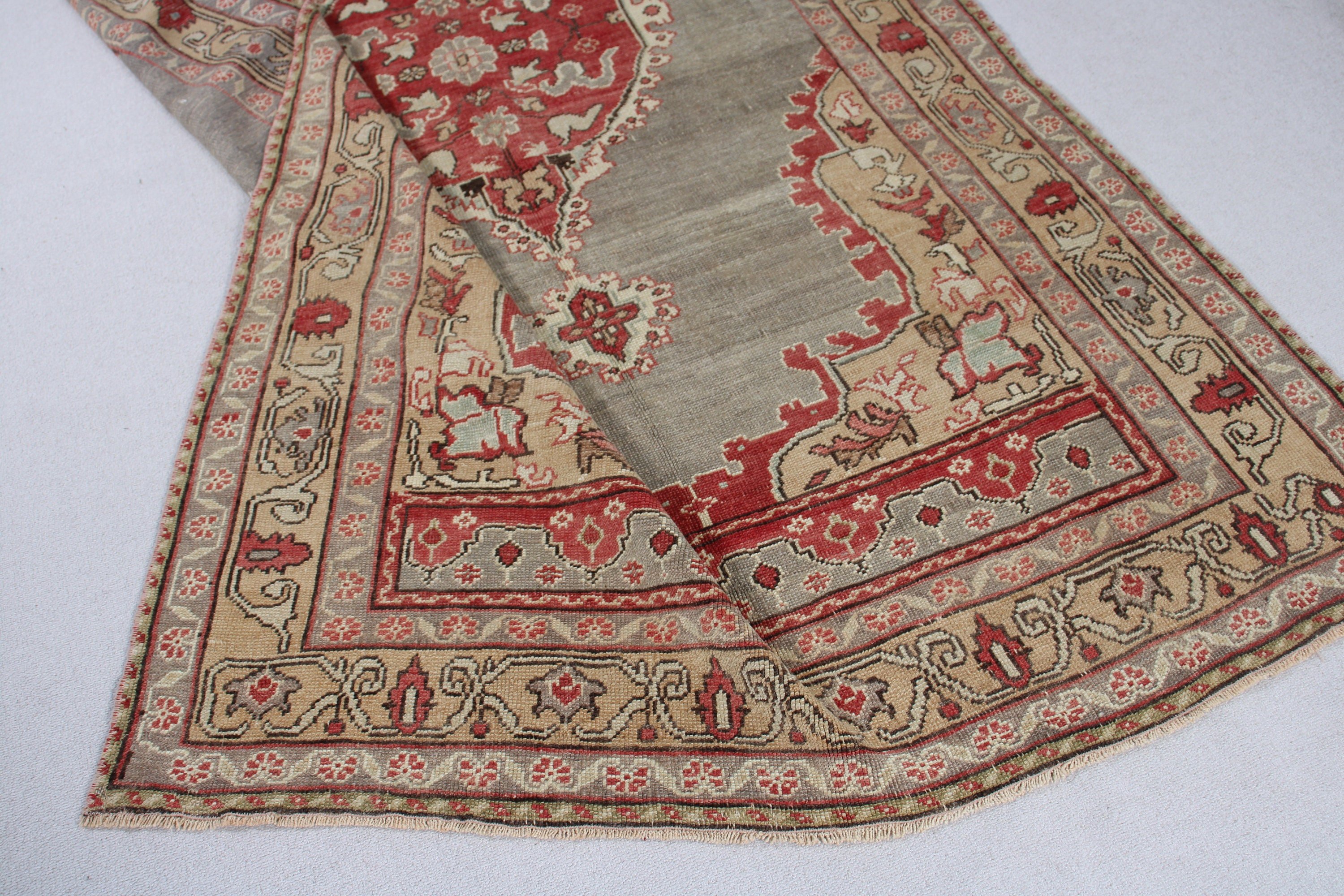 Büyük Vintage Halılar, Büyük Oushak Halı, Gri Fas Halıları, Modern Halı, Vintage Halı, 5.1x8.9 ft Büyük Halı, Türk Halısı, El Dokuma Halılar