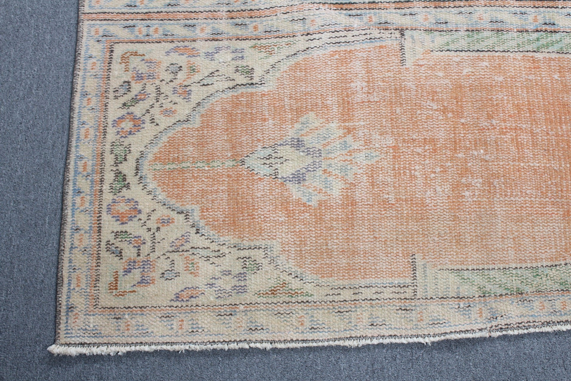 Nursery Rugs, Rugs for Indoor, Vintage Rug, 4x7.1 ft Area Rugs, Home Decor Rug, Bedroom Rug, Turkish Rug, Orange Home Decor Rugs, Wool Rug