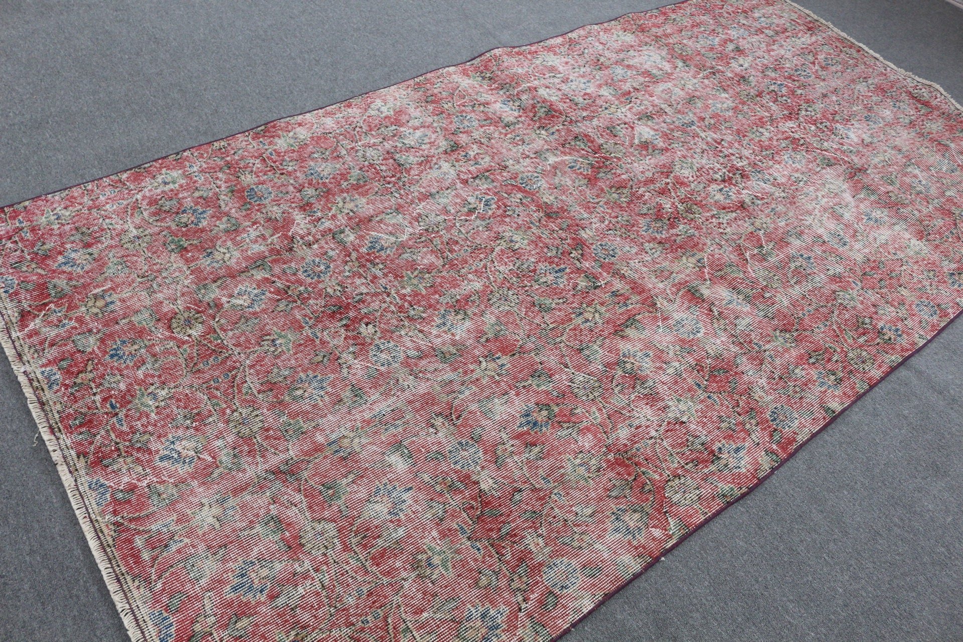 Vintage Rugs, 4.9x9.5 ft Large Rug, Turkish Rugs, Living Room Rug, Salon Rugs, Bedroom Rug, Rugs for Salon, Cool Rugs, Red Wool Rugs