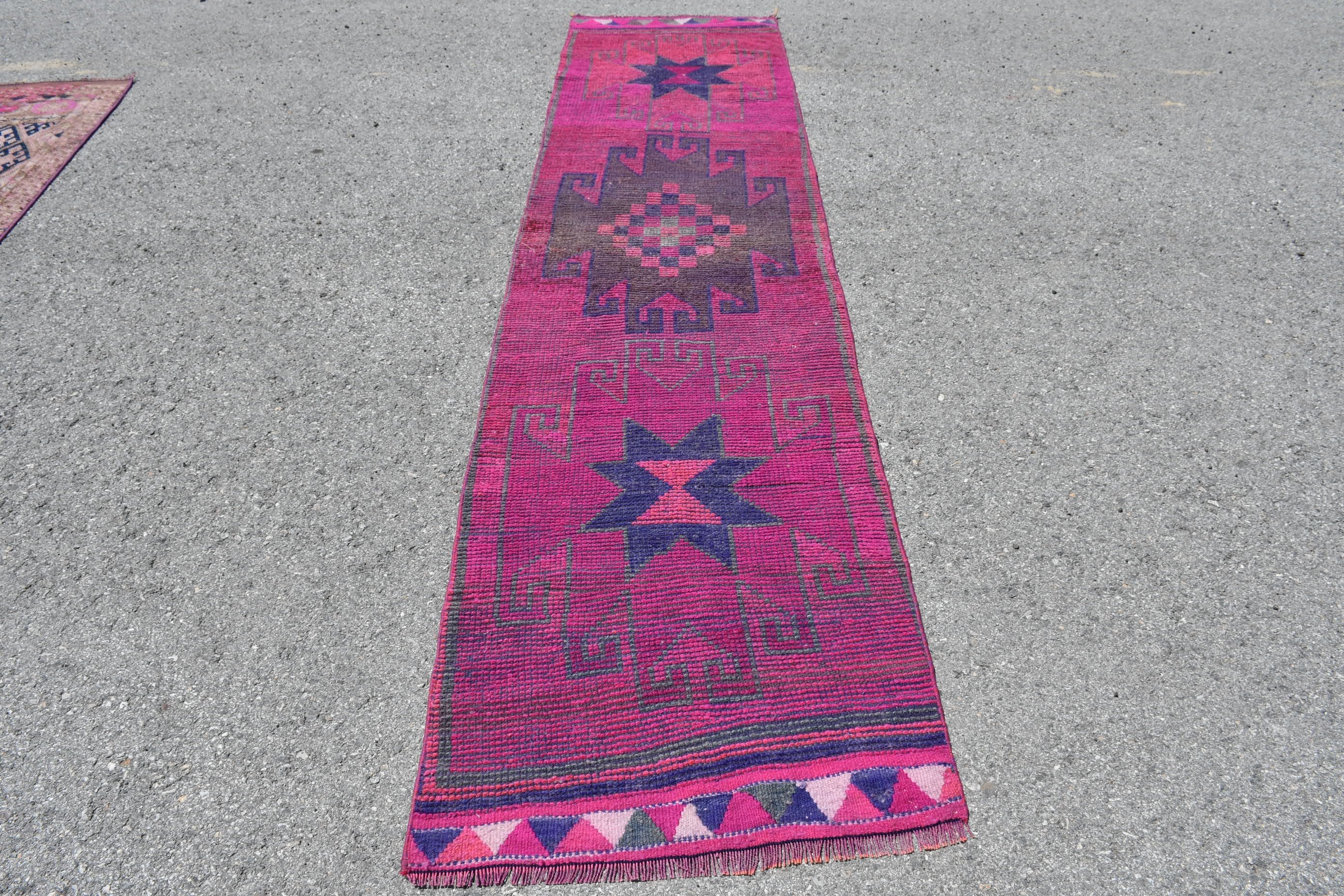 Office Rugs, Anatolian Rugs, Kitchen Rug, Oushak Rugs, Bohemian Rug, Turkish Rug, Rugs for Runner, 2.7x11.2 ft Runner Rugs, Vintage Rug