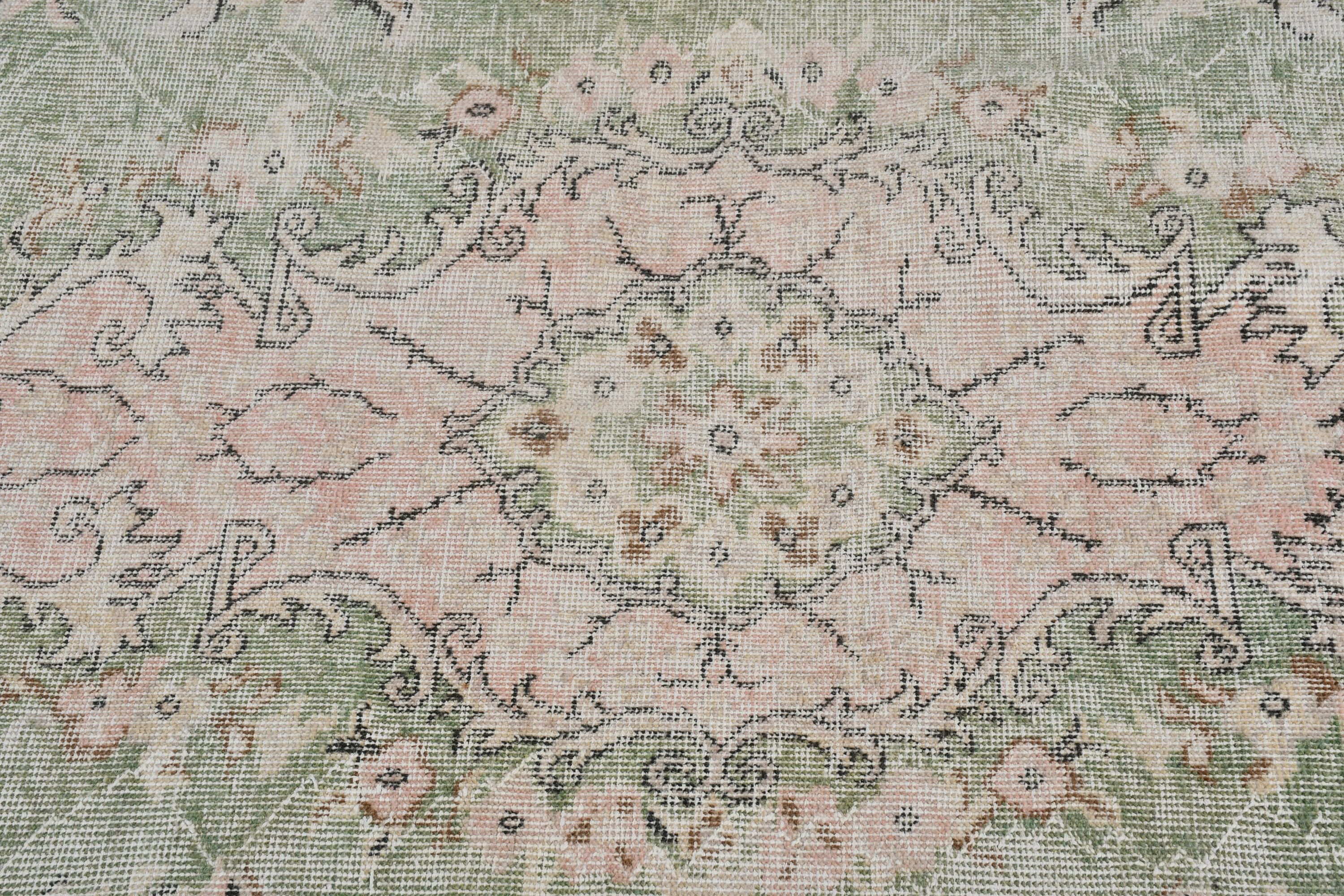 Türk Halısı, Organik Halı, Oturma Odası Halısı, Fas Halısı, Vintage Halı, Eski Halı, Oushak Halısı, Salon Halıları, 5,9x9,3 ft Büyük Halı, Yeşil Yün Halı