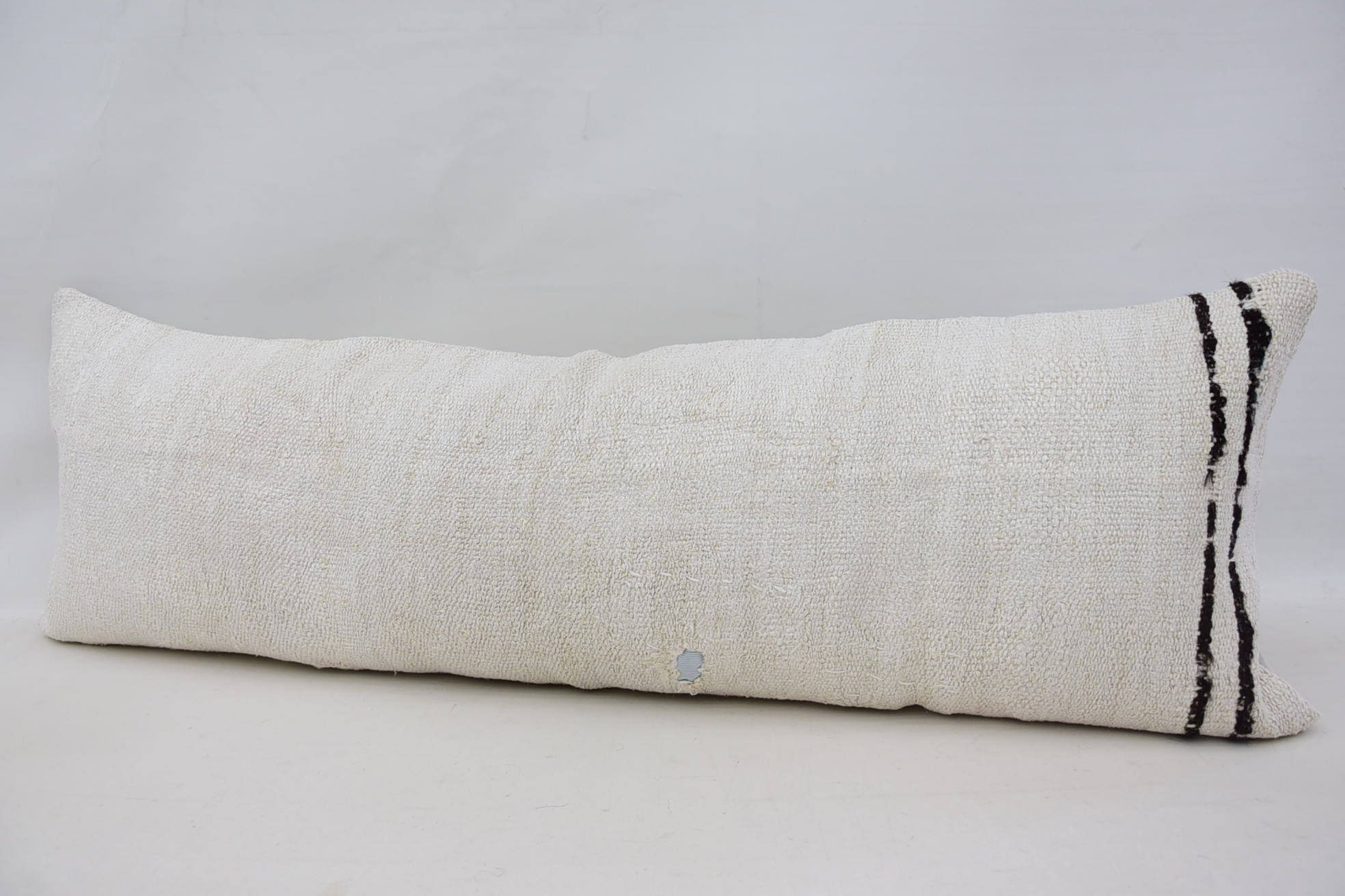 Bed Cushion Case, Sofa Bolster Cushion Case, Turkish Kilim Pillow, Pillow for Sofa, 16"x48" White Pillow Sham, Kilim Cushion Sham