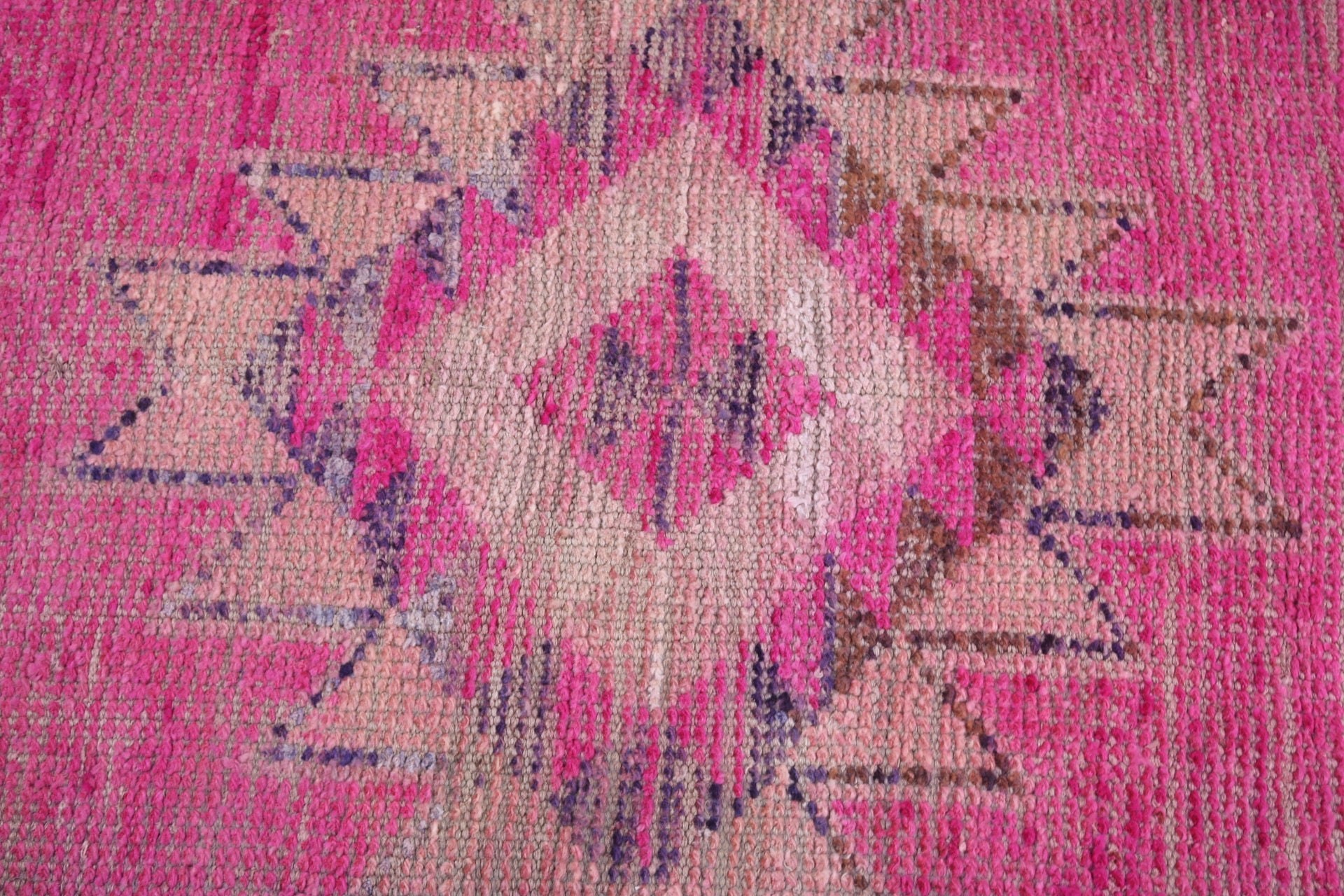 Turkish Rugs, Modern Rugs, Vintage Rug, Kitchen Rugs, Hallway Rug, Pink Luxury Rug, Handwoven Rugs, 2.7x9.3 ft Runner Rugs, Corridor Rugs