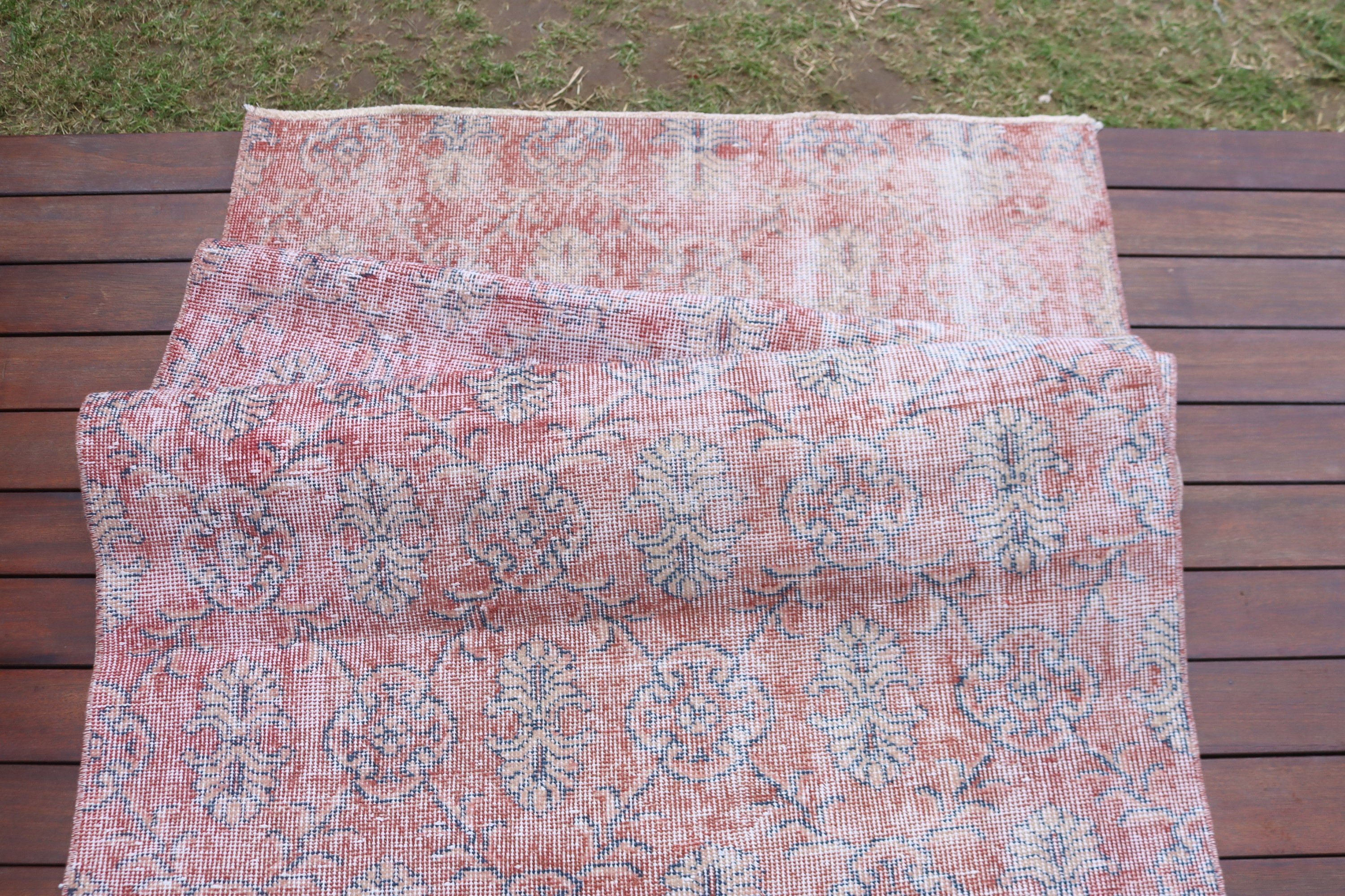 Vintage Halı, Düz Dokuma Halı, Kırmızı Boho Halı, Türk Halıları, Mutfak Halıları, Merdiven Halısı, Yün Halılar, Runner Halıları, 3.3x10.3 ft Runner Halıları