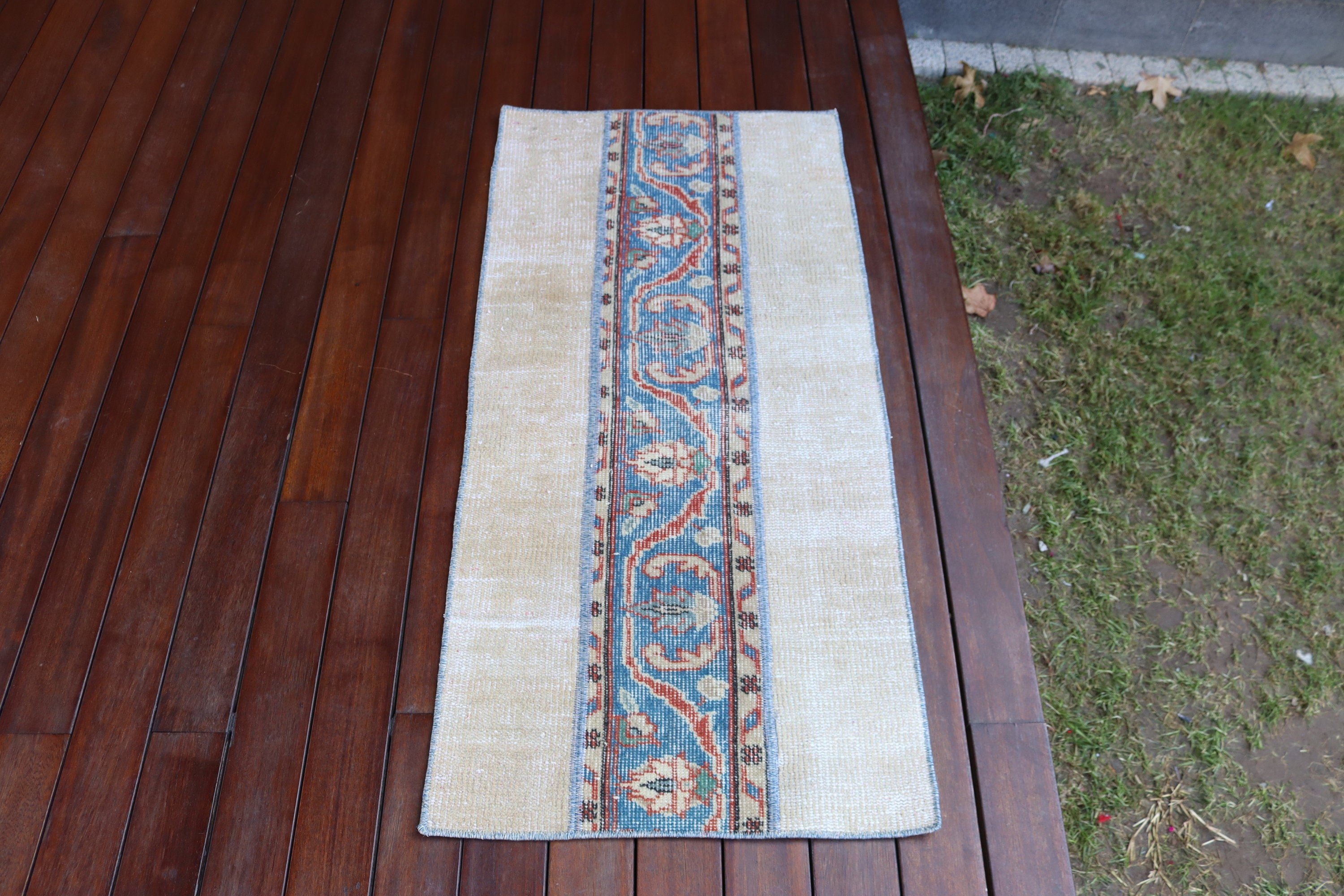 Türk Halıları, 1.8x3.9 ft Küçük Halılar, Bej Modern Halı, Küçük Vintage Halılar, Banyo Halısı, Modern Halı, Antika Halılar, Vintage Halı, Giriş Halıları