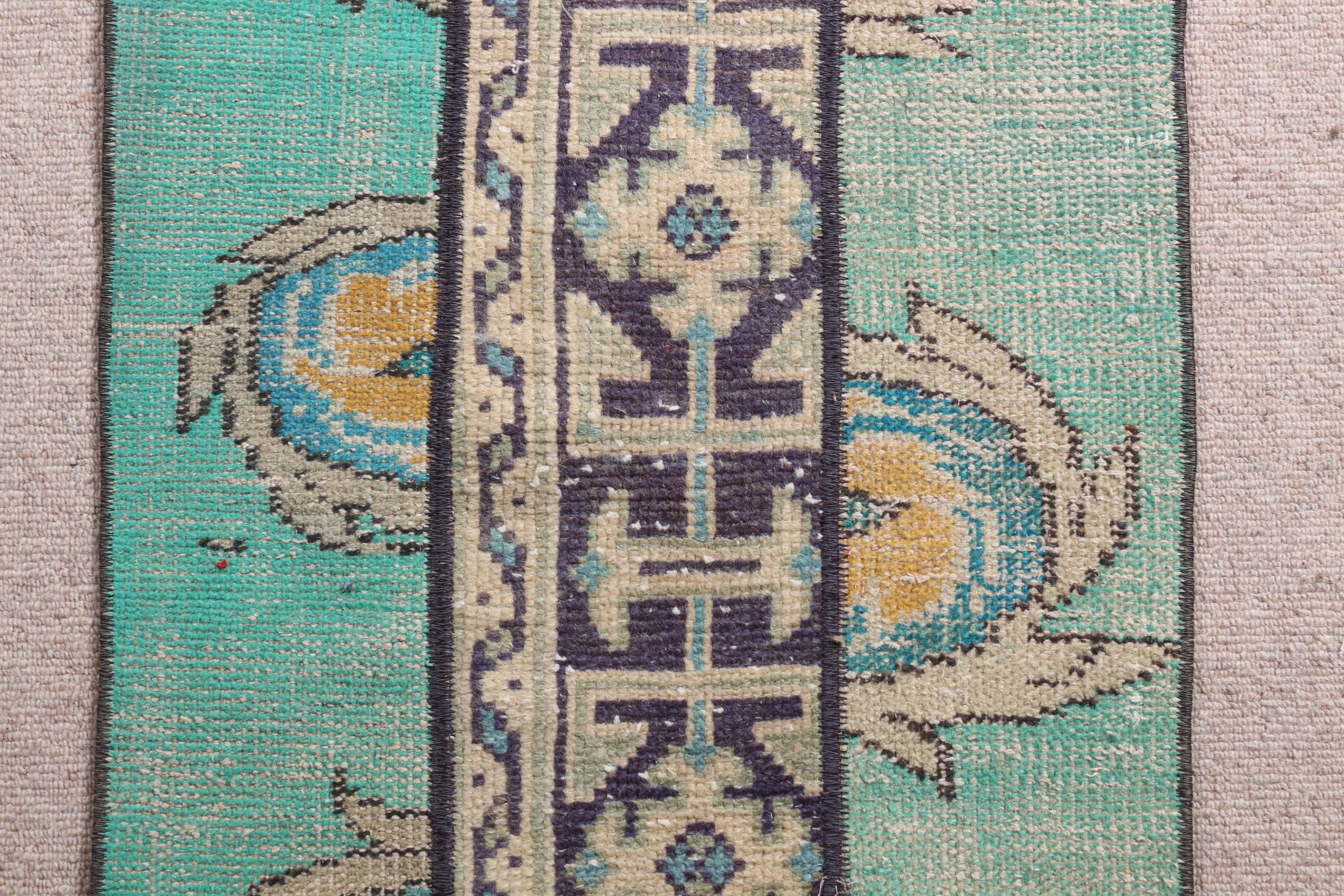 Kapı Paspası Halıları, Soğuk Halı, Vintage Halı, 1.8x3.1 ft Küçük Halı, Türk Halısı, Yeşil Antika Halılar, Mutfak Halıları, Yatak Odası Halıları, Yer Halısı