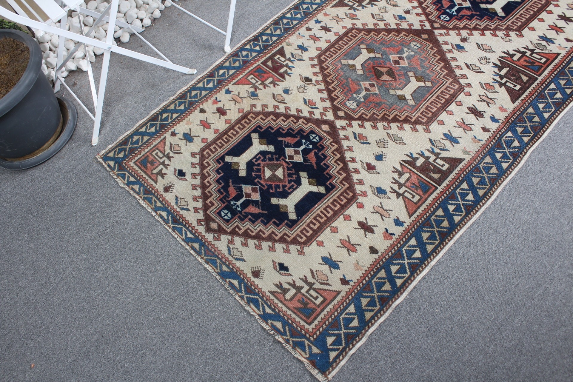 Blue Home Decor Rug, Kitchen Rug, Antique Rug, Bedroom Rug, Vintage Rug, Floor Rug, 3.3x5.4 ft Accent Rug, Rugs for Nursery, Turkish Rugs