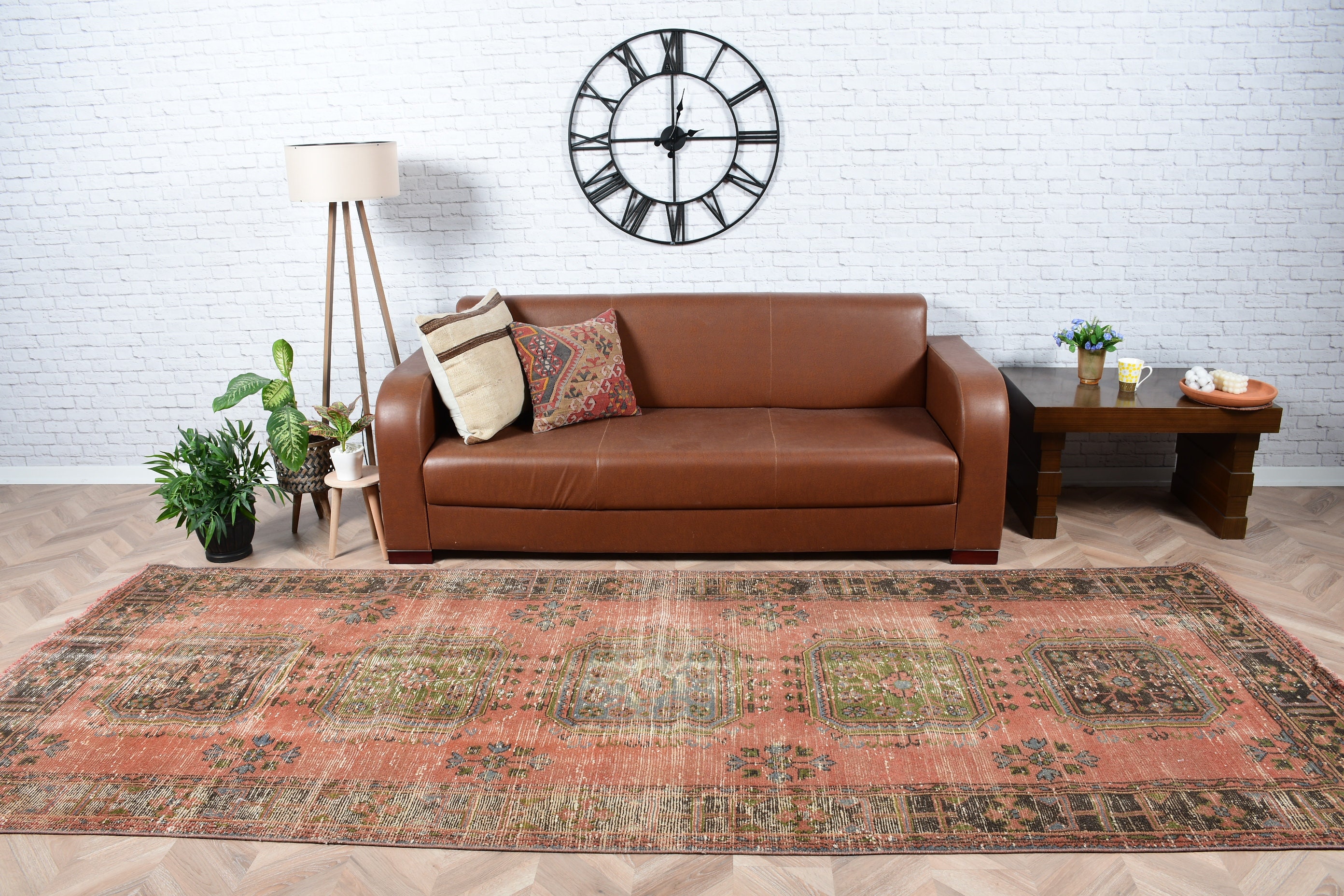 Orange Bedroom Rug, 4.5x11.5 ft Runner Rug, Stair Rug, Kitchen Rug, Rugs for Kitchen, Floor Rug, Vintage Rug, Turkish Rug