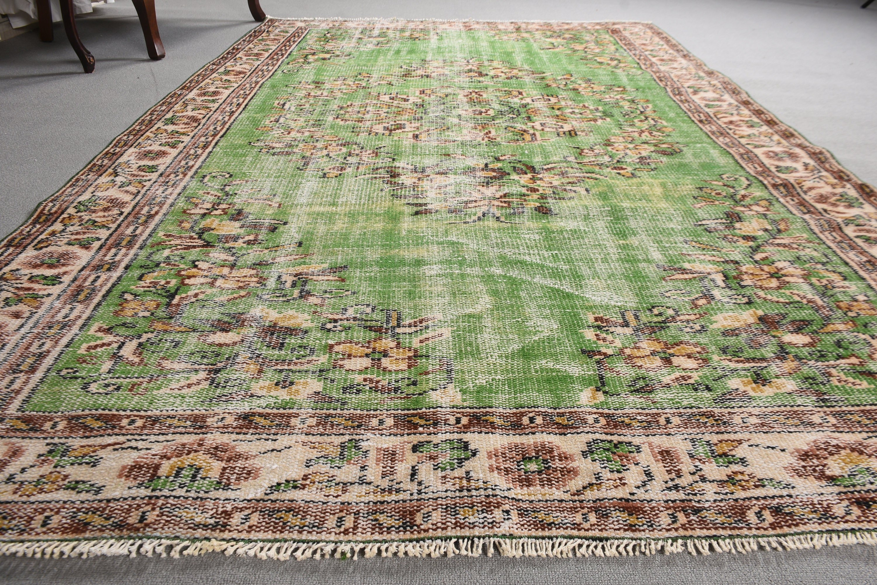 Oriental Rugs, Modern Rug, 5.5x8.5 ft Large Rug, Turkish Rugs, Bedroom Rugs, Vintage Rug, Green Antique Rugs, Vintage Decor Rug, Salon Rug