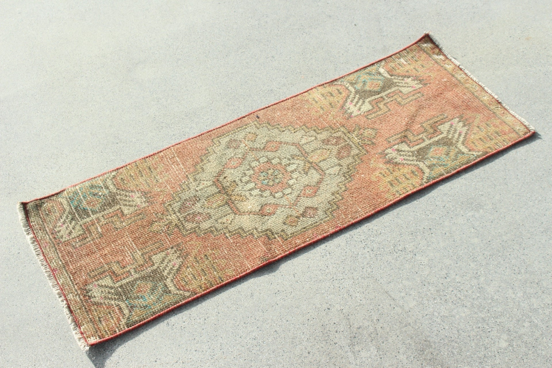 Vintage Rug, Nursery Rugs, Statement Rugs, Brown Luxury Rug, Rugs for Nursery, Turkish Rugs, 1.2x3.3 ft Small Rug, Floor Rugs, Entry Rug