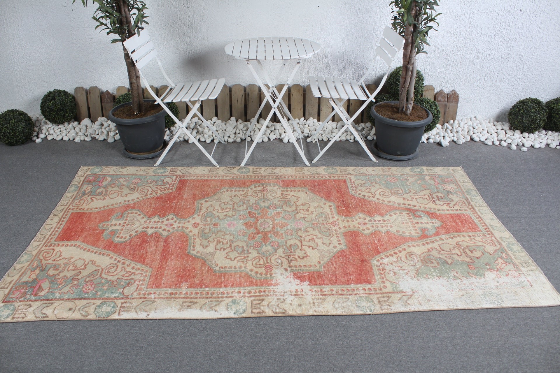 Turkish Rug, Moroccan Rug, Rugs for Floor, Vintage Decor Rug, Kitchen Rug, Vintage Rug, 4.3x8.1 ft Area Rug, Red Home Decor Rug, Indoor Rug