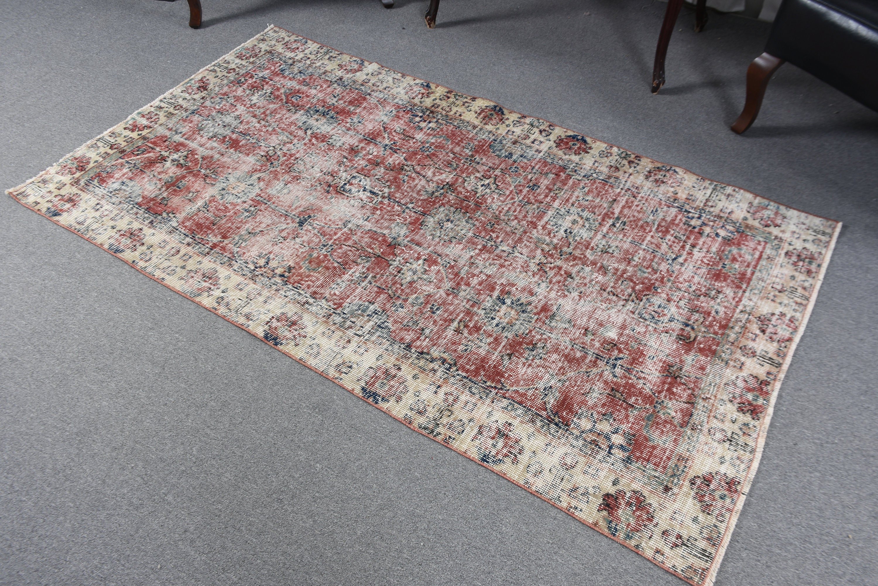 Neutral Rugs, Red Oriental Rugs, Nursery Rug, Vintage Rugs, Bedroom Rug, Turkish Rug, 3.4x6.3 ft Accent Rugs, Ethnic Rug, Kitchen Rug