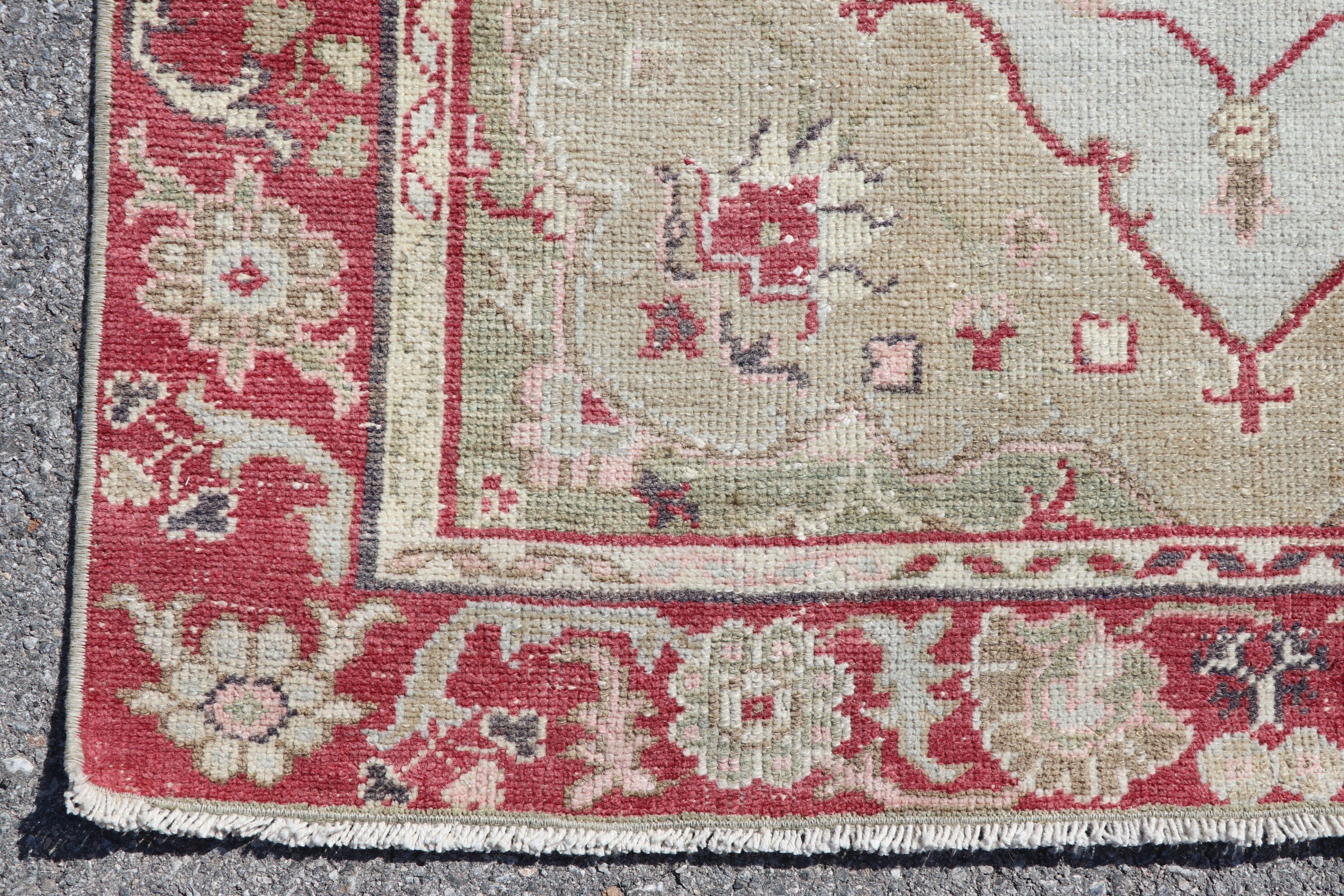 Turkish Rugs, Oushak Rug, Retro Rugs, Vintage Rugs, Red Antique Rug, 3.6x7.9 ft Area Rugs, Rugs for Dining Room, Indoor Rugs, Antique Rugs