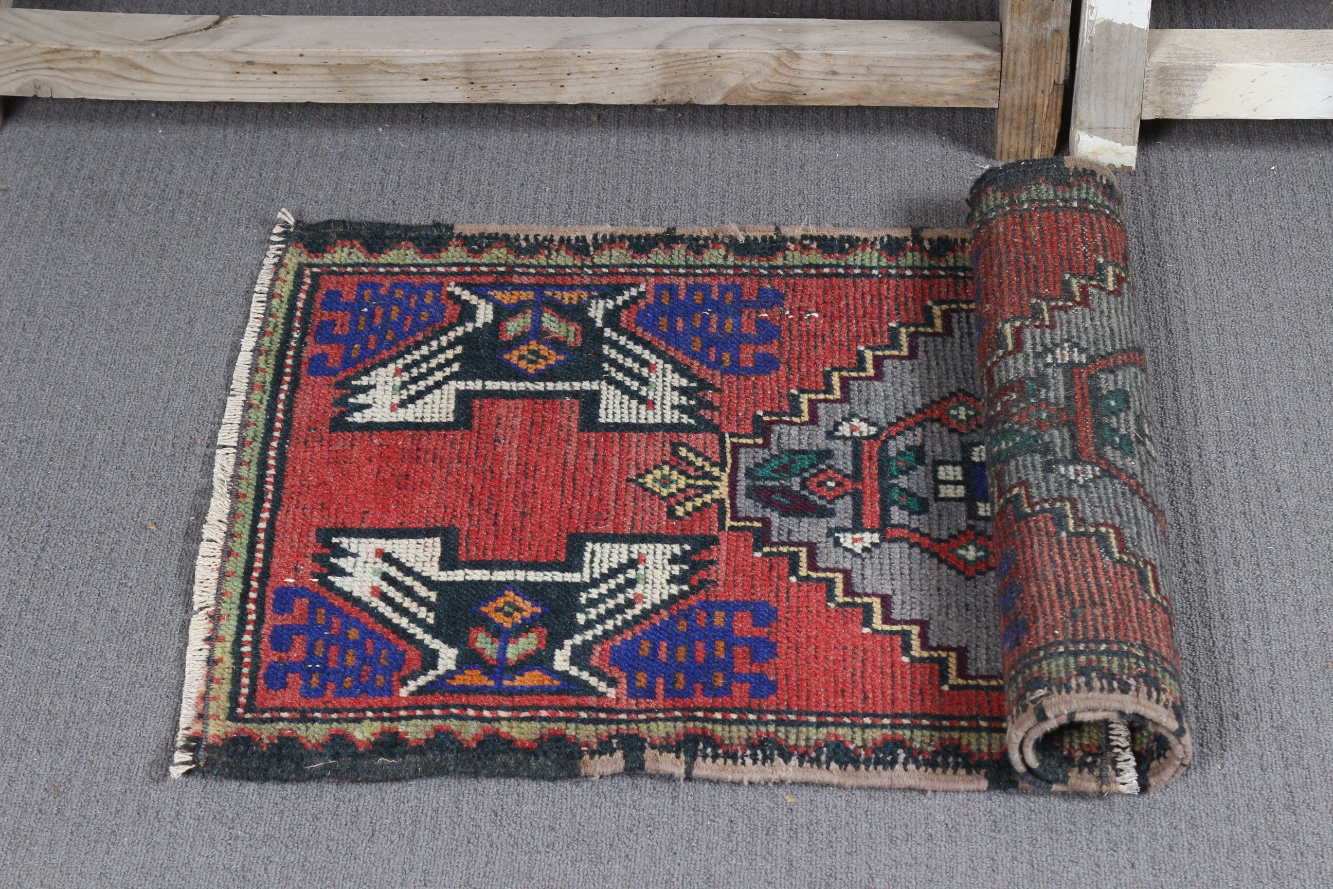 Vintage Rug, Rugs for Door Mat, Bath Rug, Bedroom Rugs, 1.7x3.2 ft Small Rugs, Red Floor Rug, Old Rug, Floor Rug, Oushak Rug, Turkish Rugs