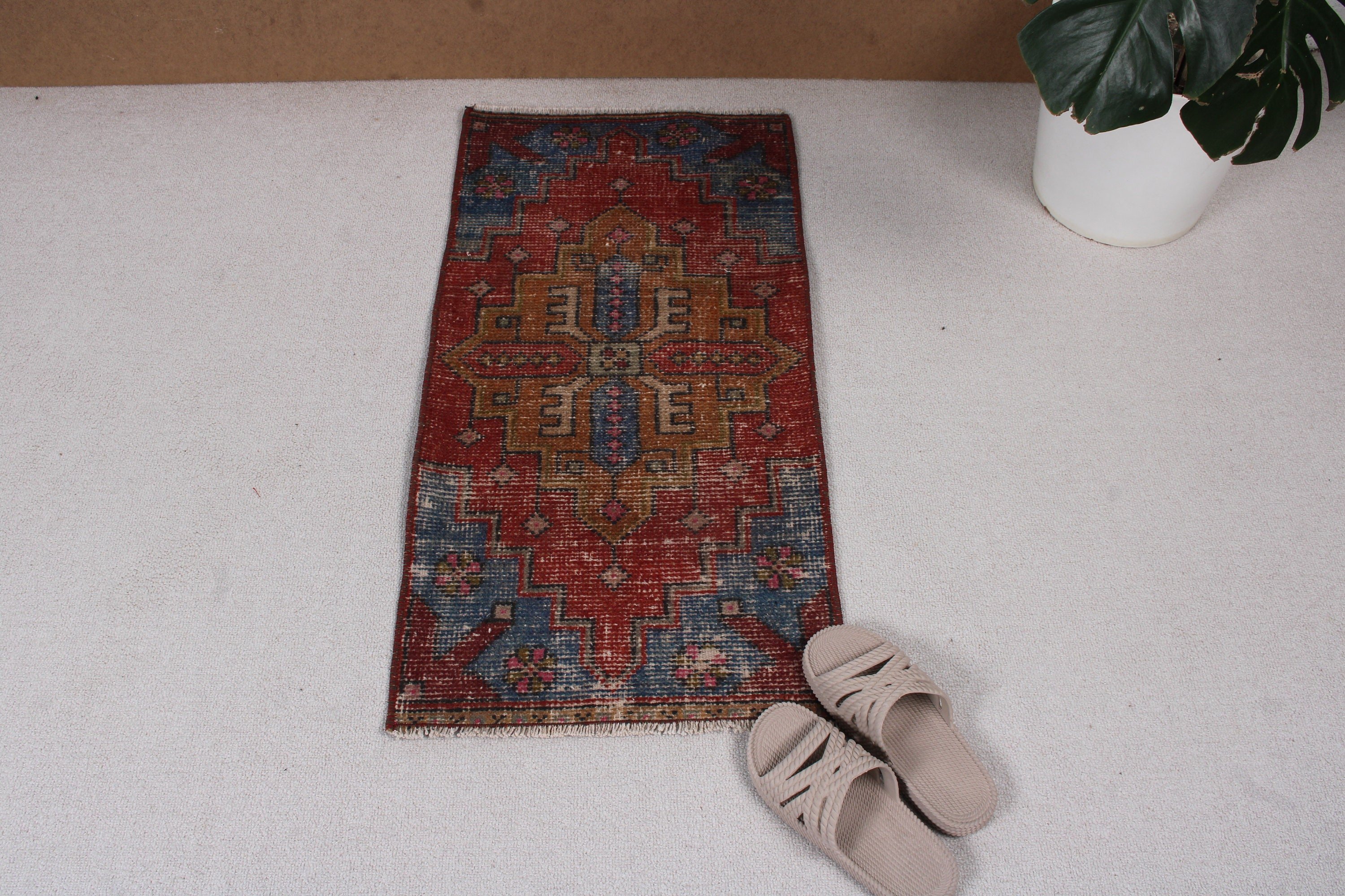 Brown Bedroom Rugs, Vintage Rugs, Rugs for Bath, Nursery Rug, Oushak Rug, 1.5x3 ft Small Rug, Door Mat Rug, Turkish Rug