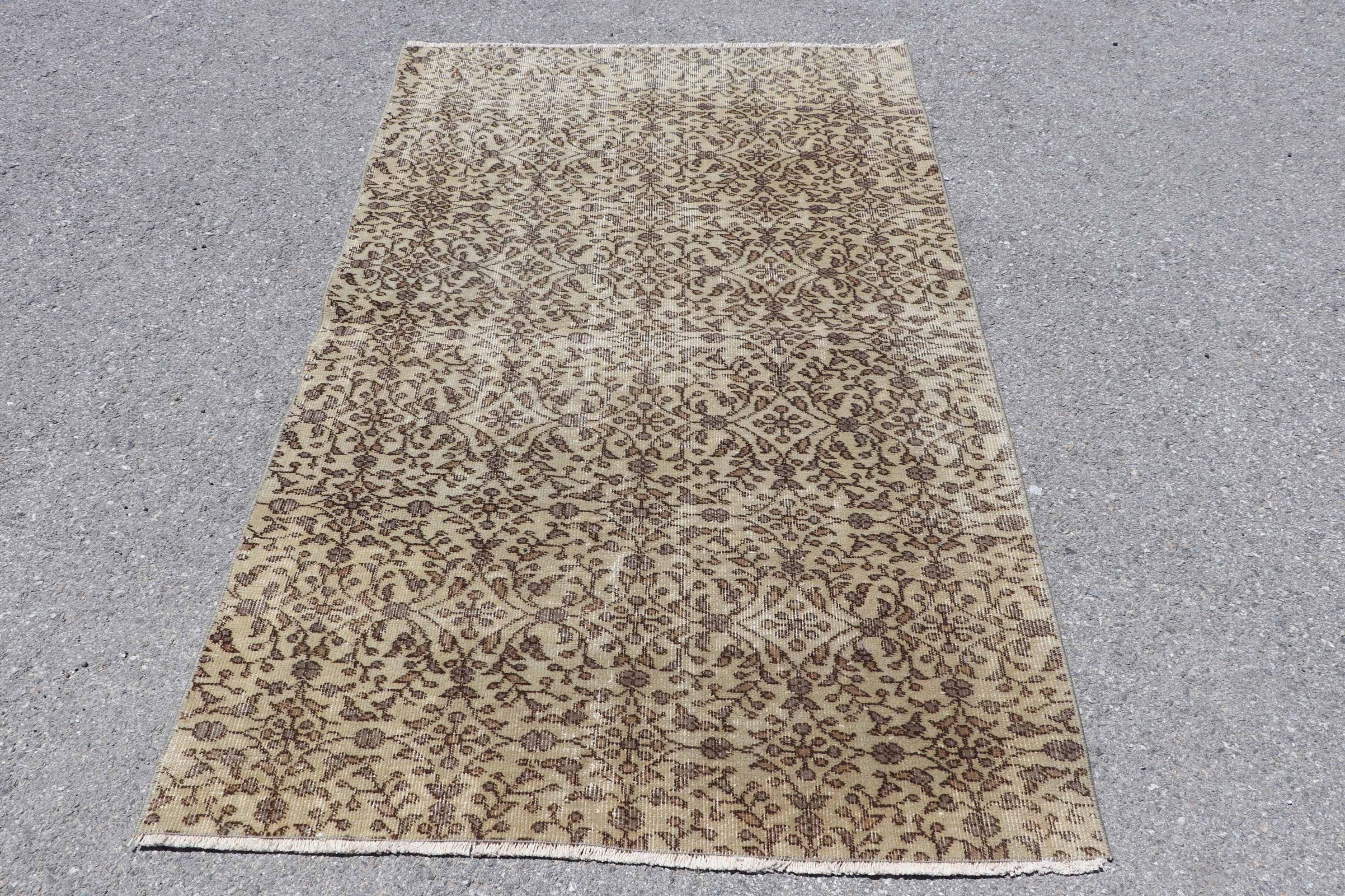 Cute Rug, Brown Moroccan Rugs, Kitchen Rug, Rugs for Kitchen, 3.8x6 ft Accent Rugs, Vintage Rugs, Oriental Rug, Turkish Rugs, Bedroom Rug