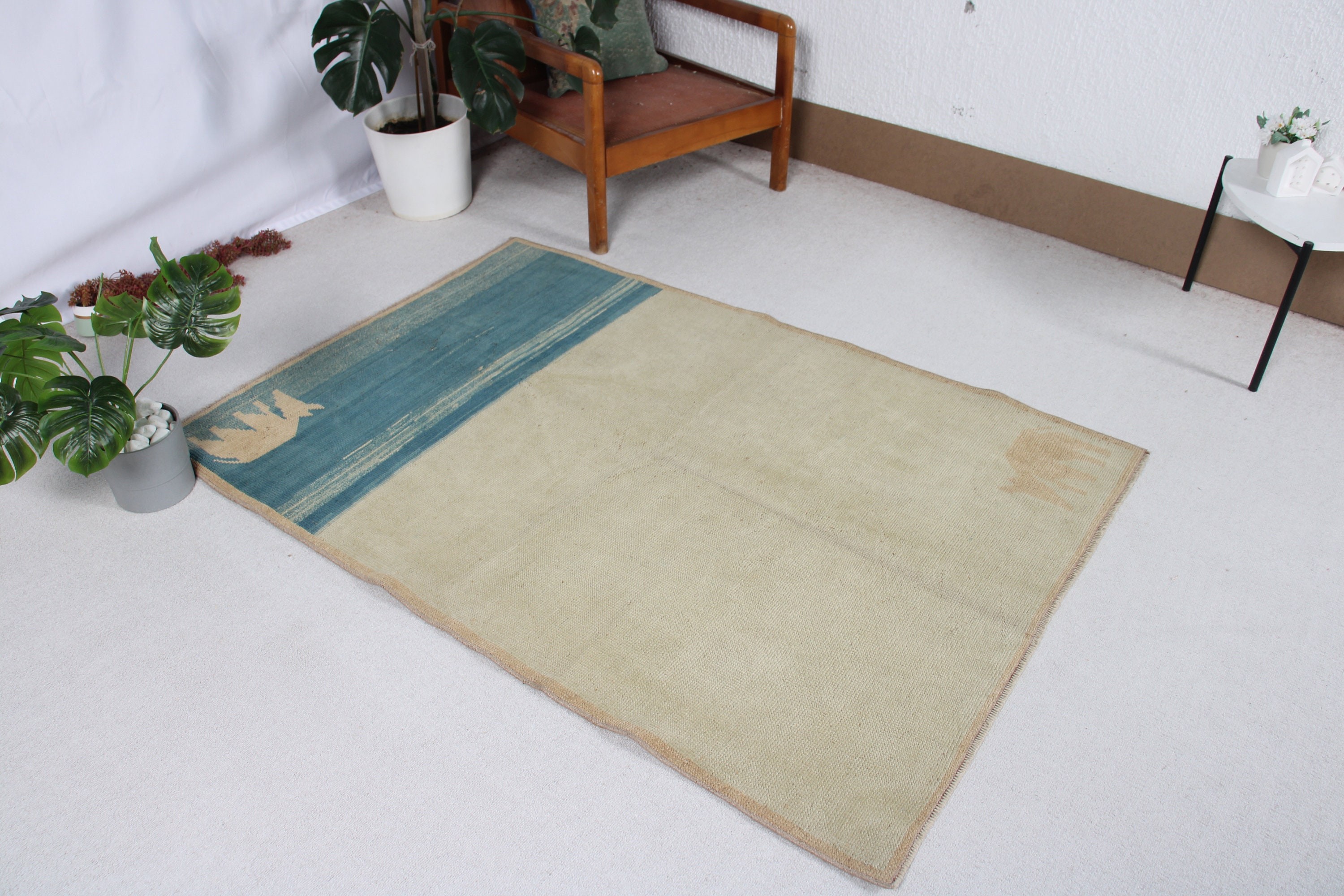 Nursery Rugs, Entry Rugs, Green  3.8x5.4 ft Accent Rug, Vintage Rug, Home Decor Rugs, Cool Rugs, Turkish Rug, Aztec Rug