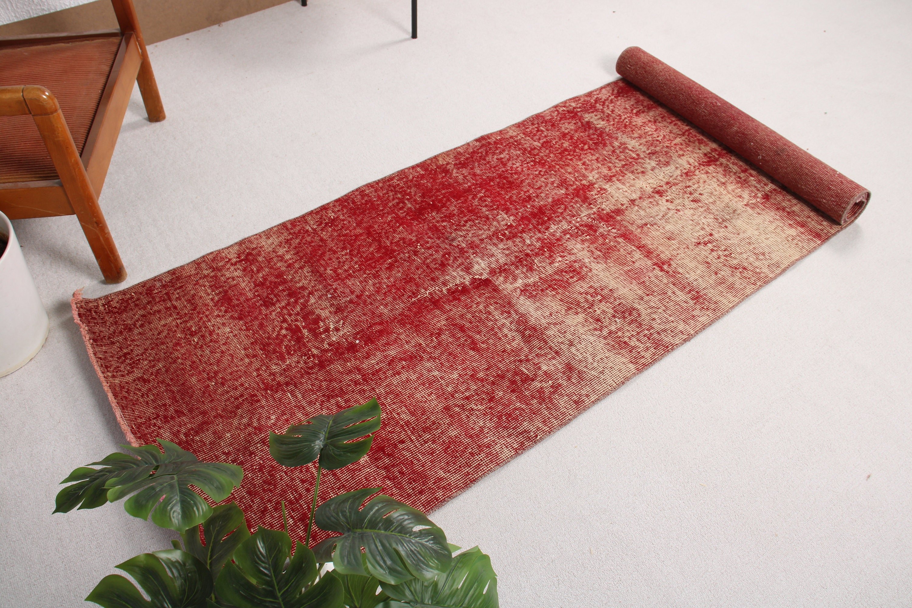 Turkish Rug, 2.7x9.7 ft Runner Rugs, Moroccan Rugs, Corridor Rugs, Red Bedroom Rug, Handwoven Rugs, Vintage Runner Rug, Vintage Rugs