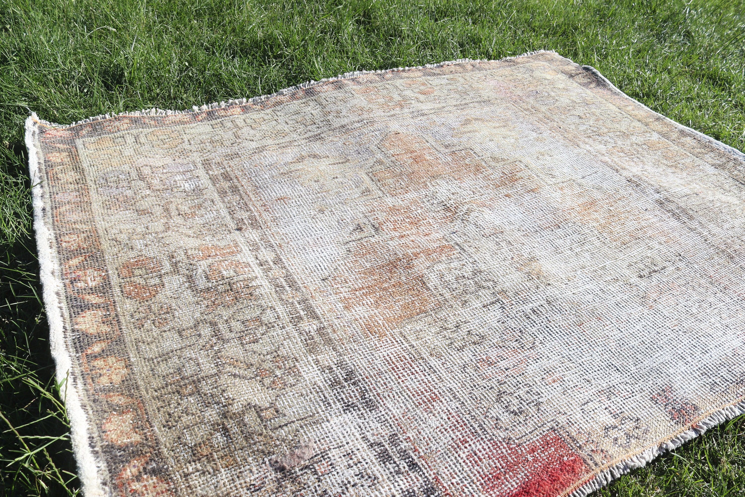 Beige Flatweave Rug, Small Boho Rugs, Turkish Rug, Moroccan Rug, Floor Rug, Small Area Rugs, Luxury Rug, 4.2x3.3 ft Small Rug, Vintage Rugs