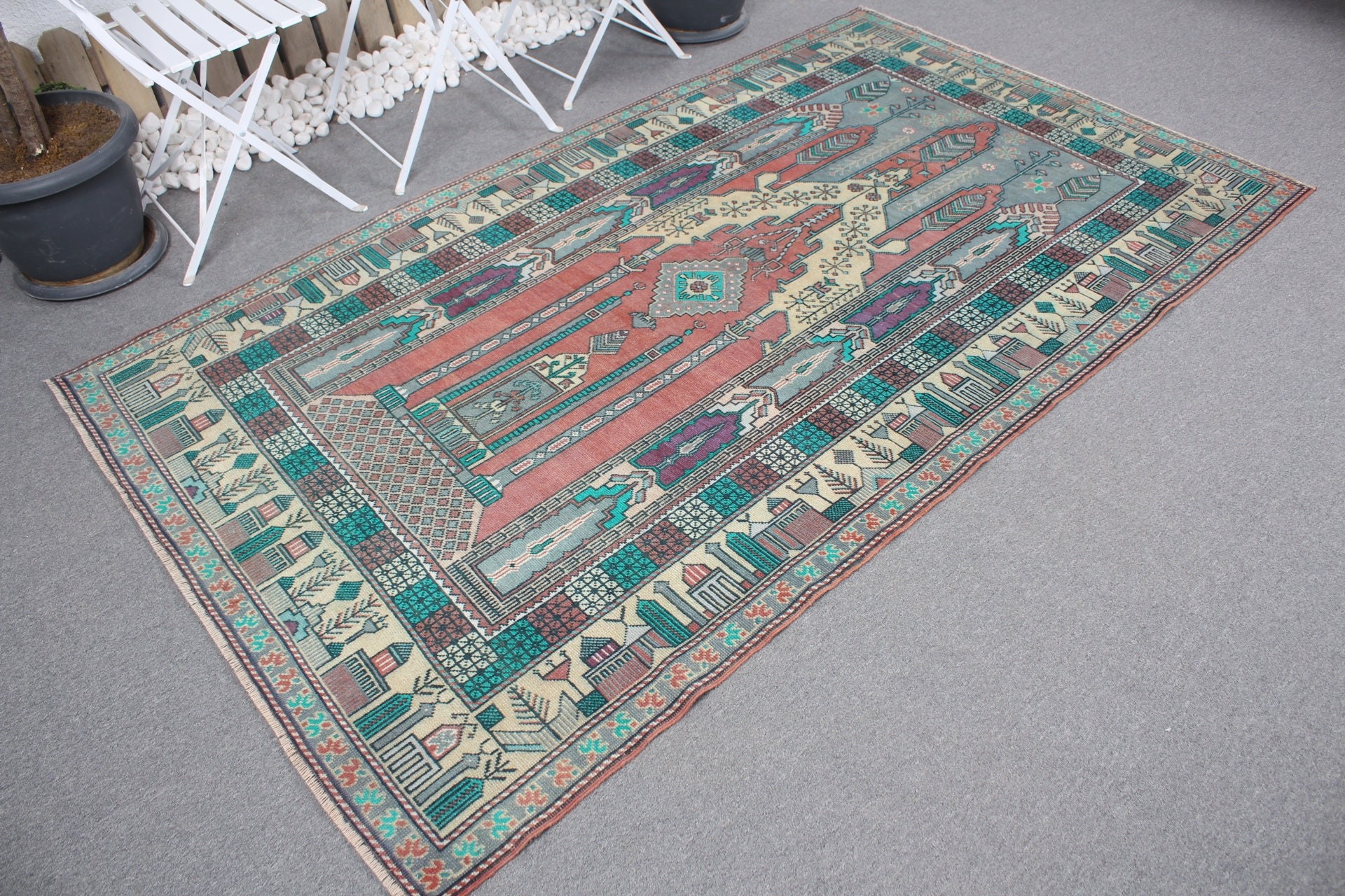 Wedding Rugs, Bedroom Rugs, Green  4.5x7.9 ft Area Rugs, Vintage Rug, Turkish Rug, Kitchen Rug, Rugs for Bedroom