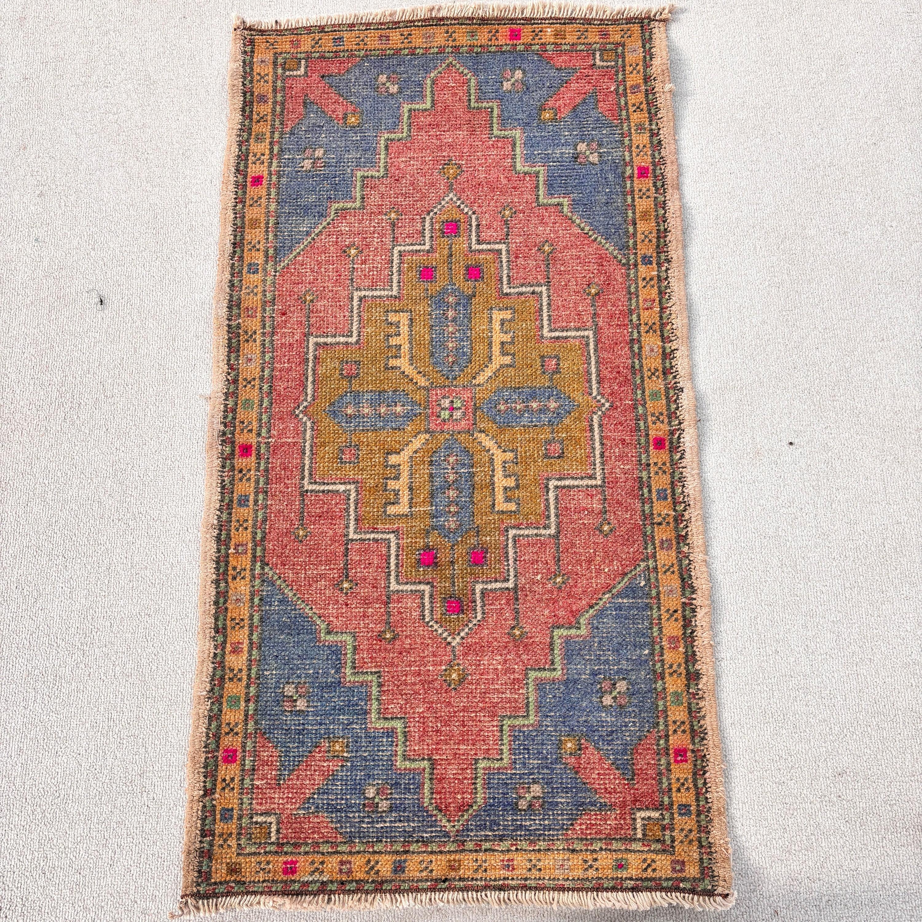 Turkish Rugs, Wool Rugs, Car Mat Rugs, Rugs for Kitchen, Red Home Decor Rug, Entry Rug, Oushak Rug, 1.8x3.3 ft Small Rug, Vintage Rugs