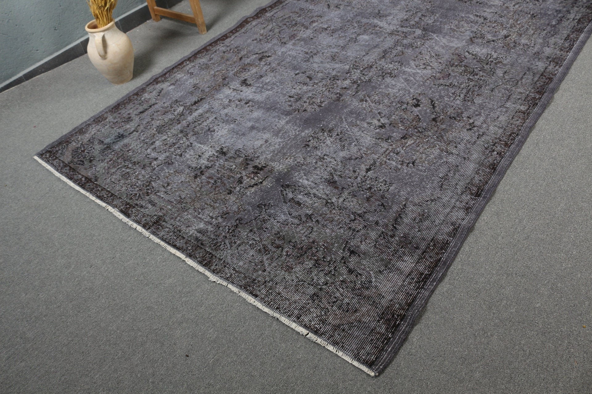 Living Room Rug, Antique Rugs, Gray Antique Rug, Vintage Rug, Turkish Rug, 6.1x9.9 ft Large Rugs, Bedroom Rug, Abstract Rug