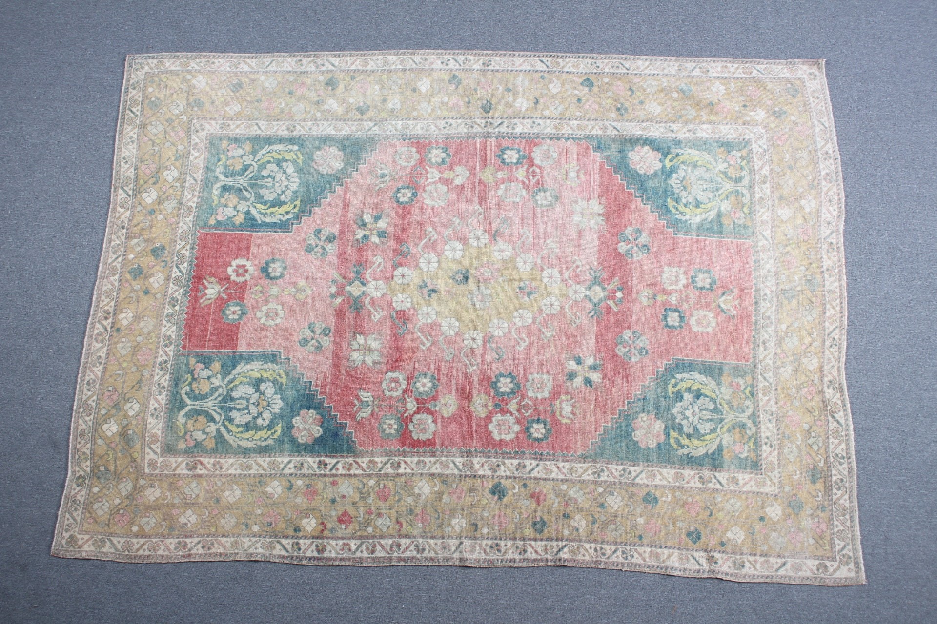 6x8.4 ft Büyük Halı, Türk Halısı, Oturma Odası Halısı, Yatak Odası Halısı, Fas Halıları, Yer Halısı, Yatak Odası Halıları, Vintage Halılar, Pembe Fas Halısı