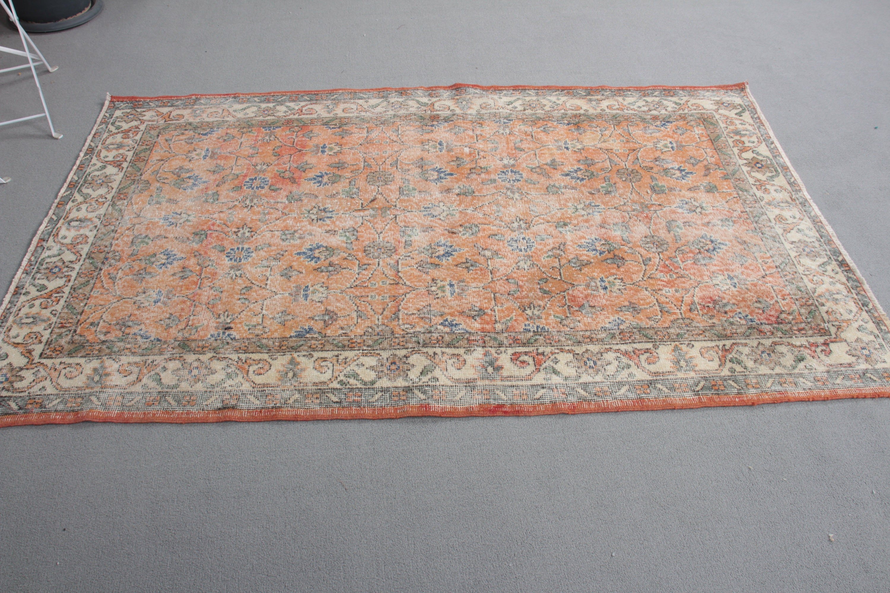 Orange Flatweave Rugs, Boho Area Rugs, Kitchen Rugs, 3.9x6.4 ft Area Rugs, Turkish Rugs, Floor Rug, Antique Rug, Luxury Rugs, Vintage Rugs