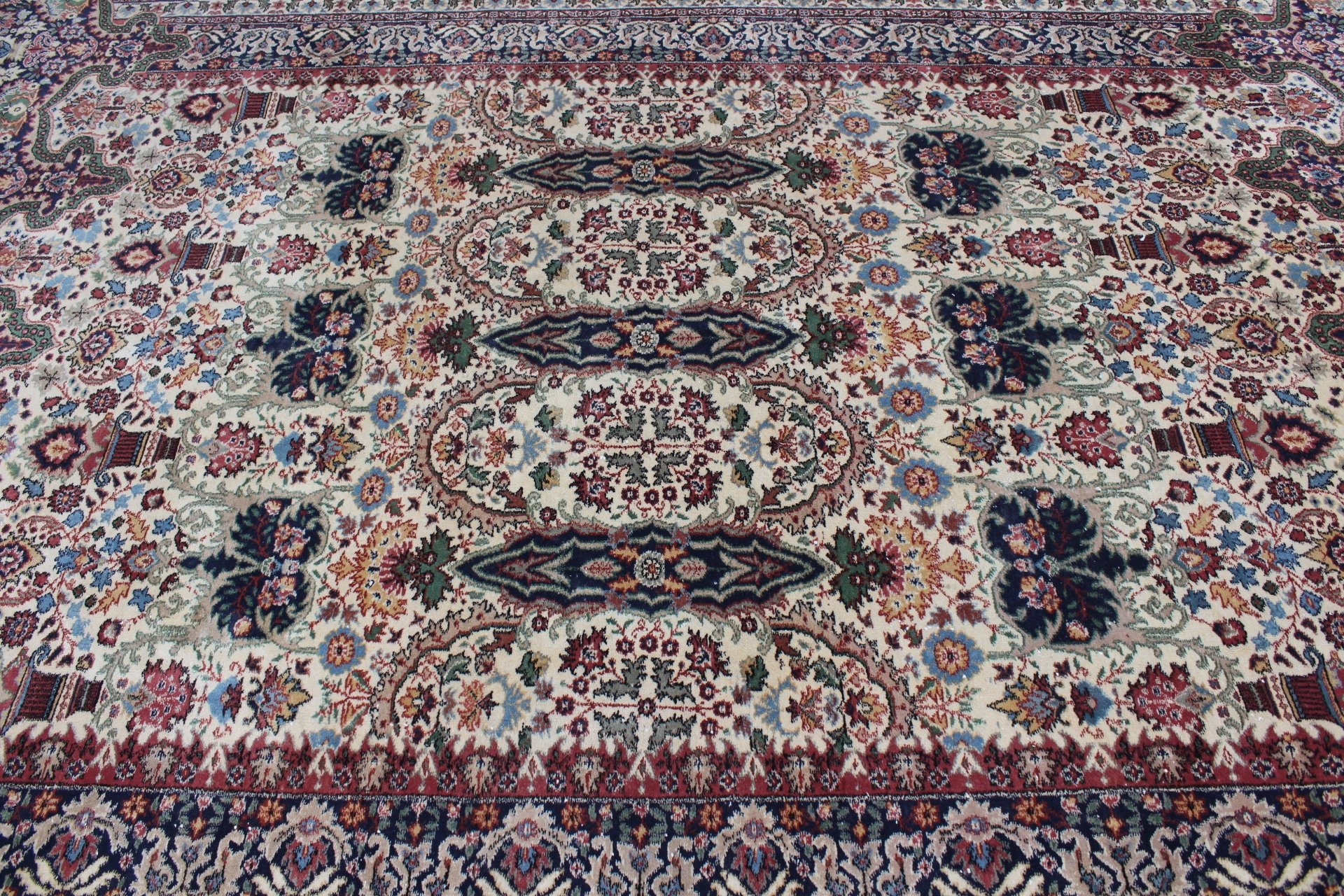 Oturma Odası Halıları, Sanat Halısı, 6.8x10.3 ft Büyük Boy Halı, Vintage Halı, Türk Halıları, Yemek Odası Halısı, Oushak Halısı, Bej Yer Halısı, Yatak Odası Halısı