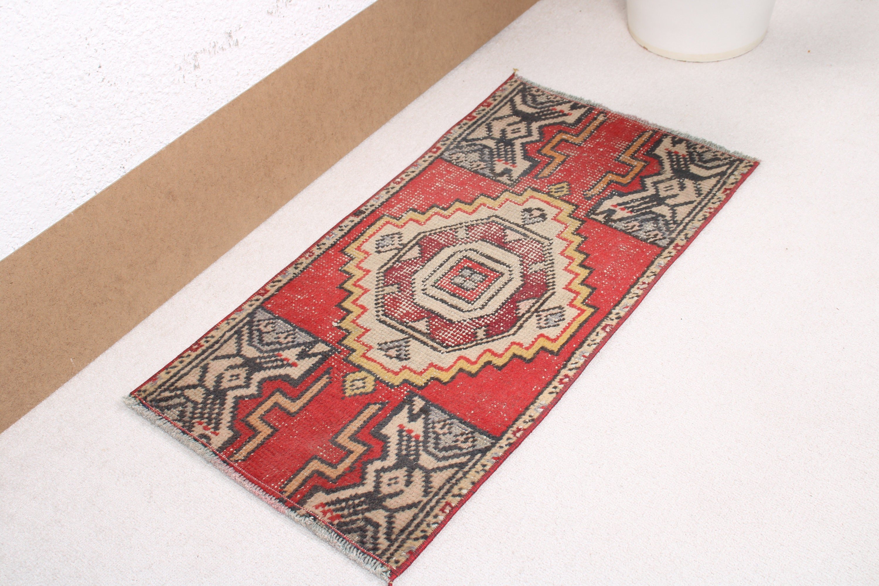 Floor Rugs, 1.4x2.7 ft Small Rug, Vintage Rugs, Turkish Rug, Red Oriental Rugs, Small Area Rugs, Wall Hanging Rugs