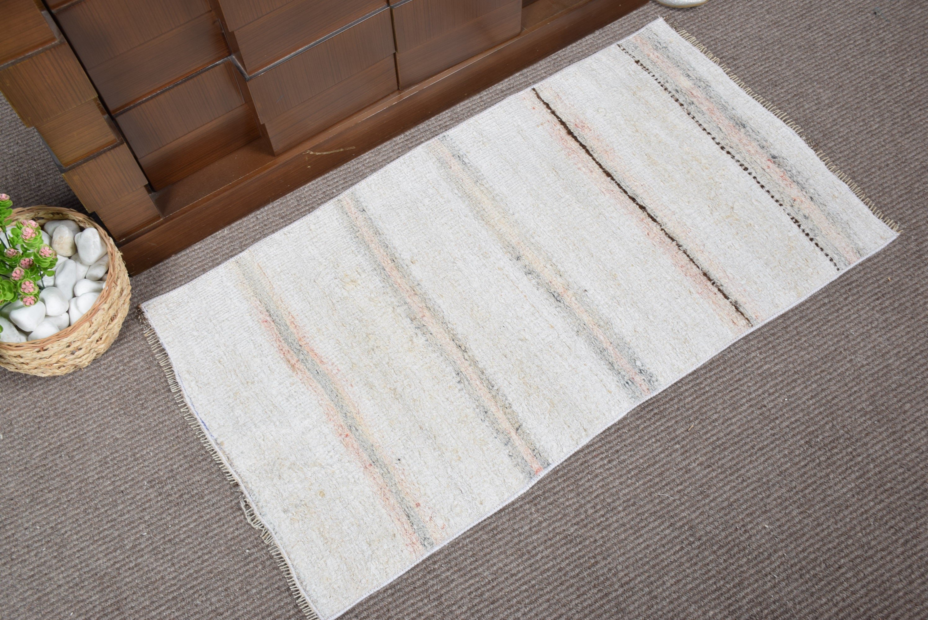 Kitchen Rug, Oushak Rugs, 1.8x3.3 ft Small Rug, Vintage Rugs, Turkish Rug, Home Decor Rug, Bath Rug, Beige Antique Rug, Rugs for Kitchen