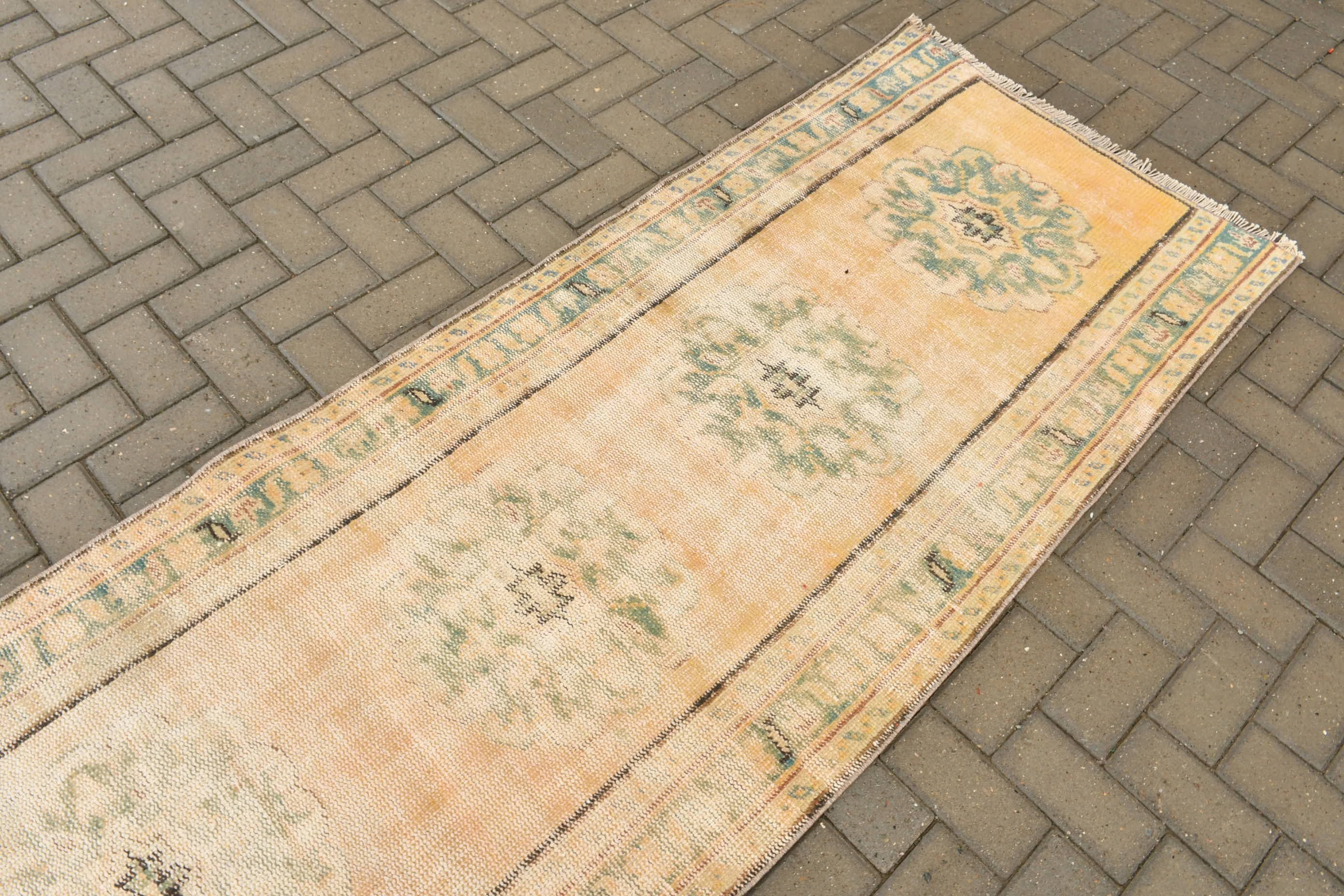 2.8x10.8 ft Runner Rug, Turkish Rug, Beige Cool Rug, Moroccan Rug, Kitchen Rugs, Hallway Rug, Turkey Rug, Vintage Rug, Home Decor Rug