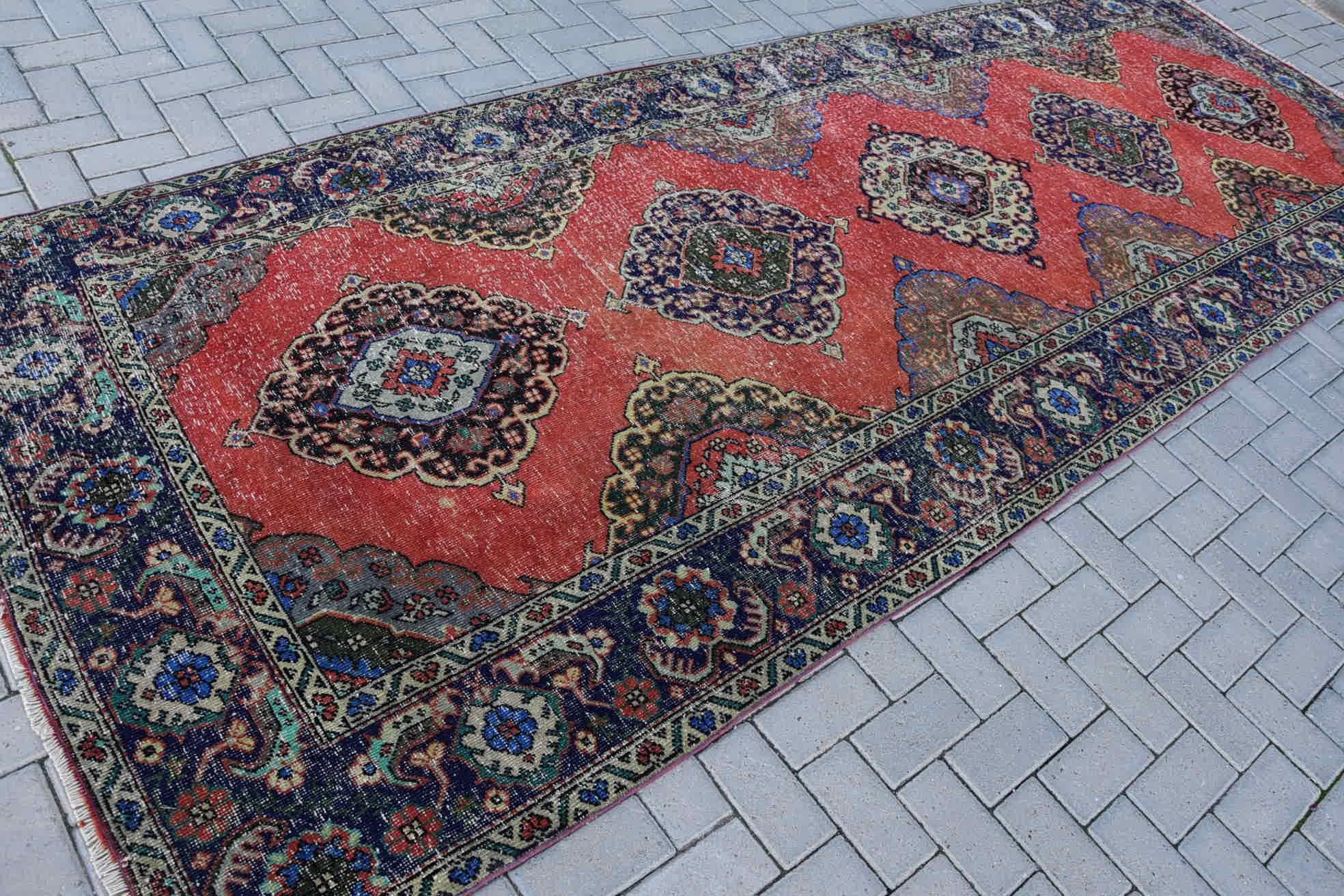 Türk Halıları, Havalı Halılar, Koridor Halısı, Koridor Halıları, Vintage Halı, 4.8x13.7 ft Yolluk Halıları, Renkli Halılar, Tribal Halı Yolluk Halıları