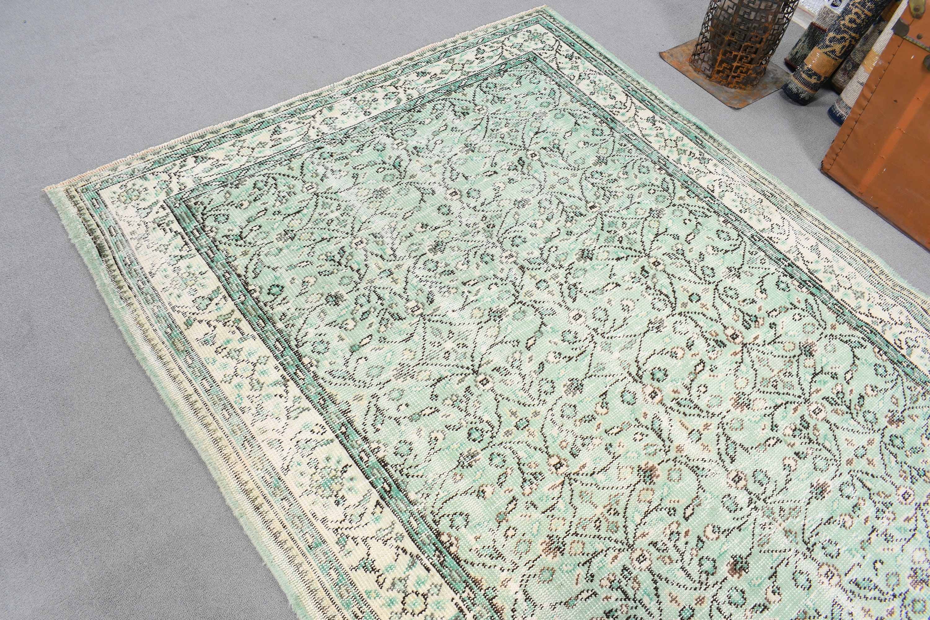 Vintage Rug, Large Oushak Rugs, Turkish Rugs, 4.8x8.5 ft Large Rug, Large Vintage Rug, Moroccan Rug, Oriental Rugs, Green Antique Rugs