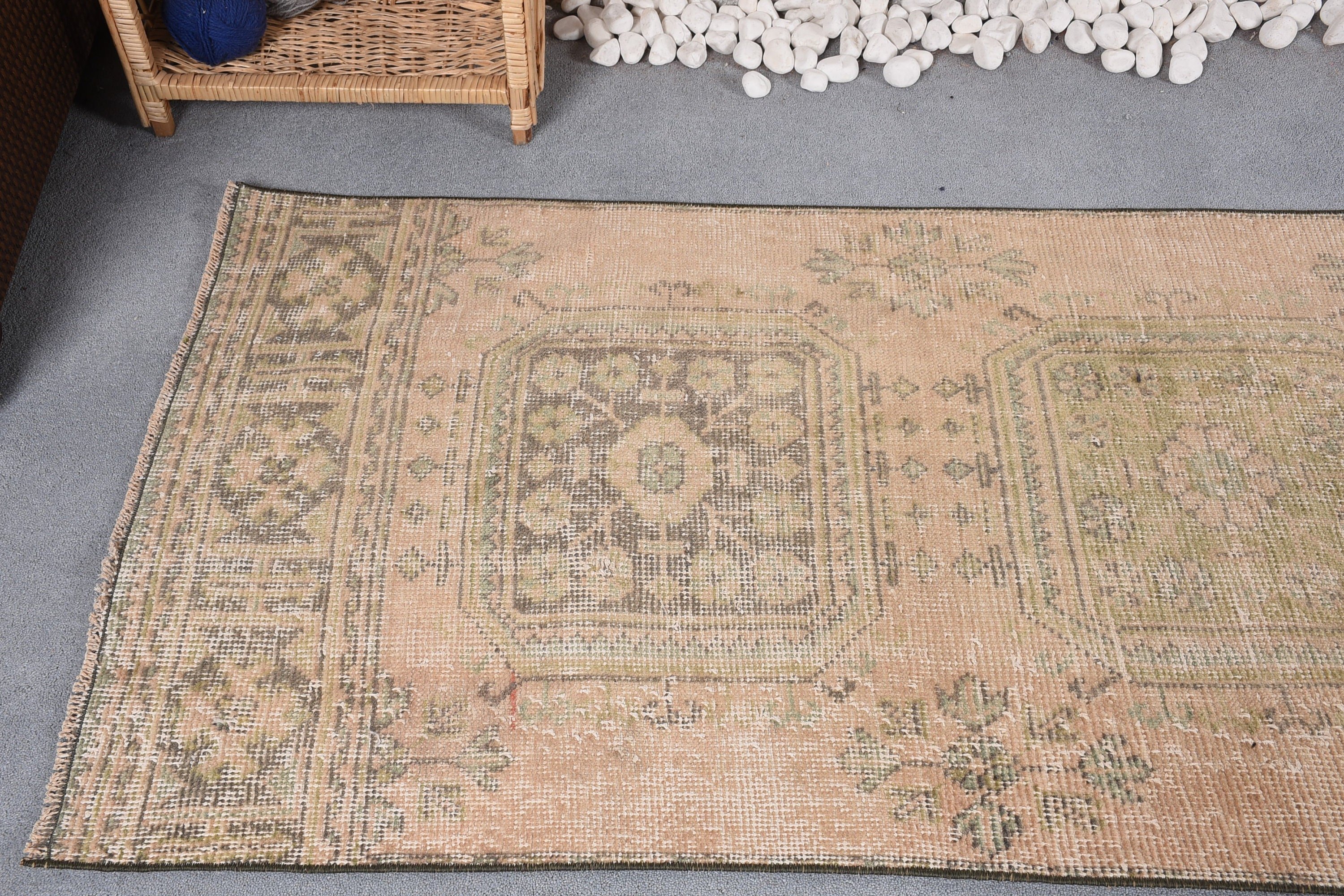 2.9x11.2 ft Runner Rugs, Beige Wool Rug, Floor Rug, Vintage Rug, Moroccan Rugs, Kitchen Rugs, Turkish Rug, Hallway Rugs, Rugs for Kitchen