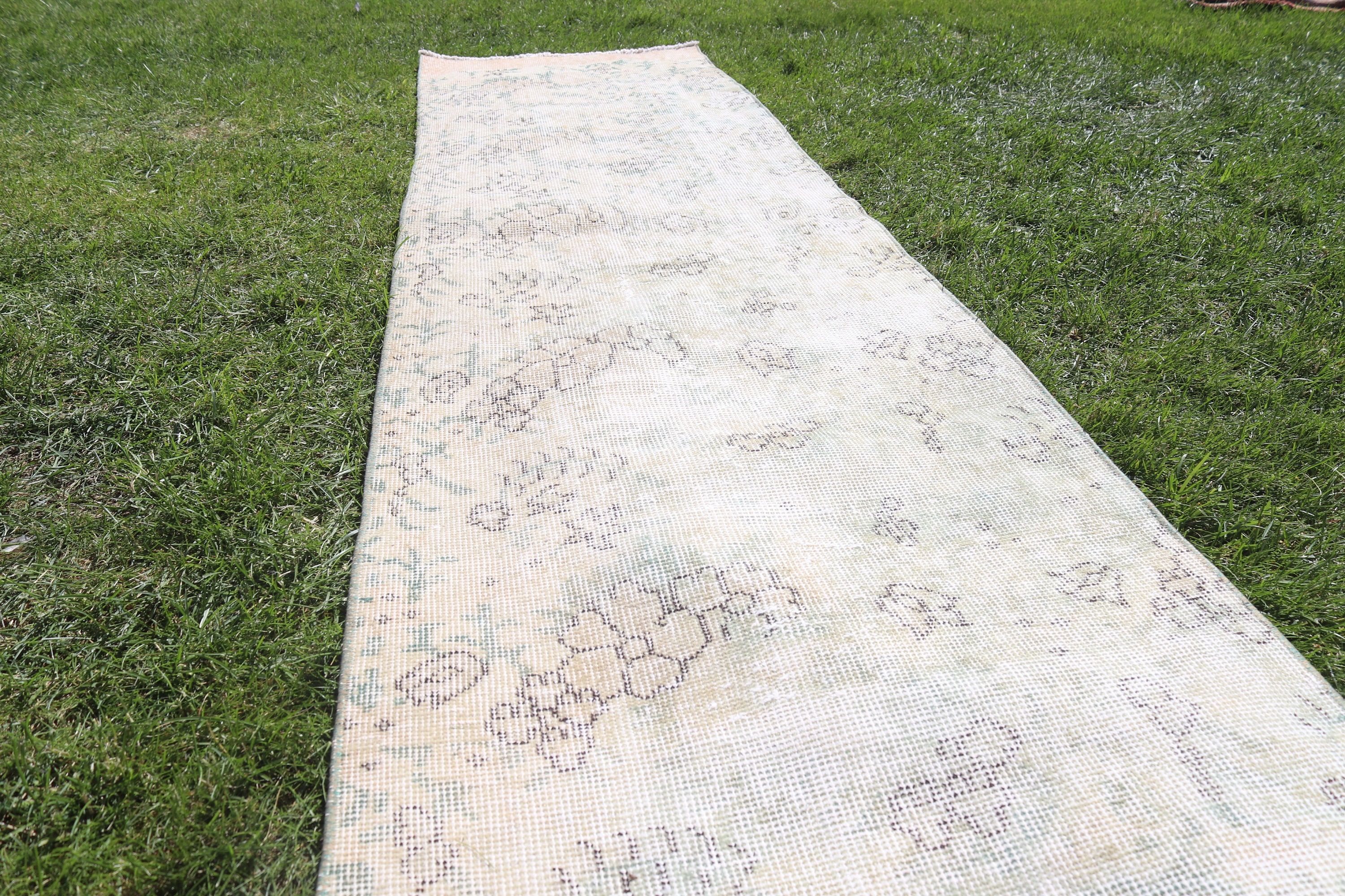 Vintage Halı, El Dokuma Halı, Türk Halısı, Mutfak Halıları, Ev Dekorasyonu Halıları, 2.1x8.5 ft Runner Halısı, Bej Boho Halıları, Beni Ourain Runner Halısı