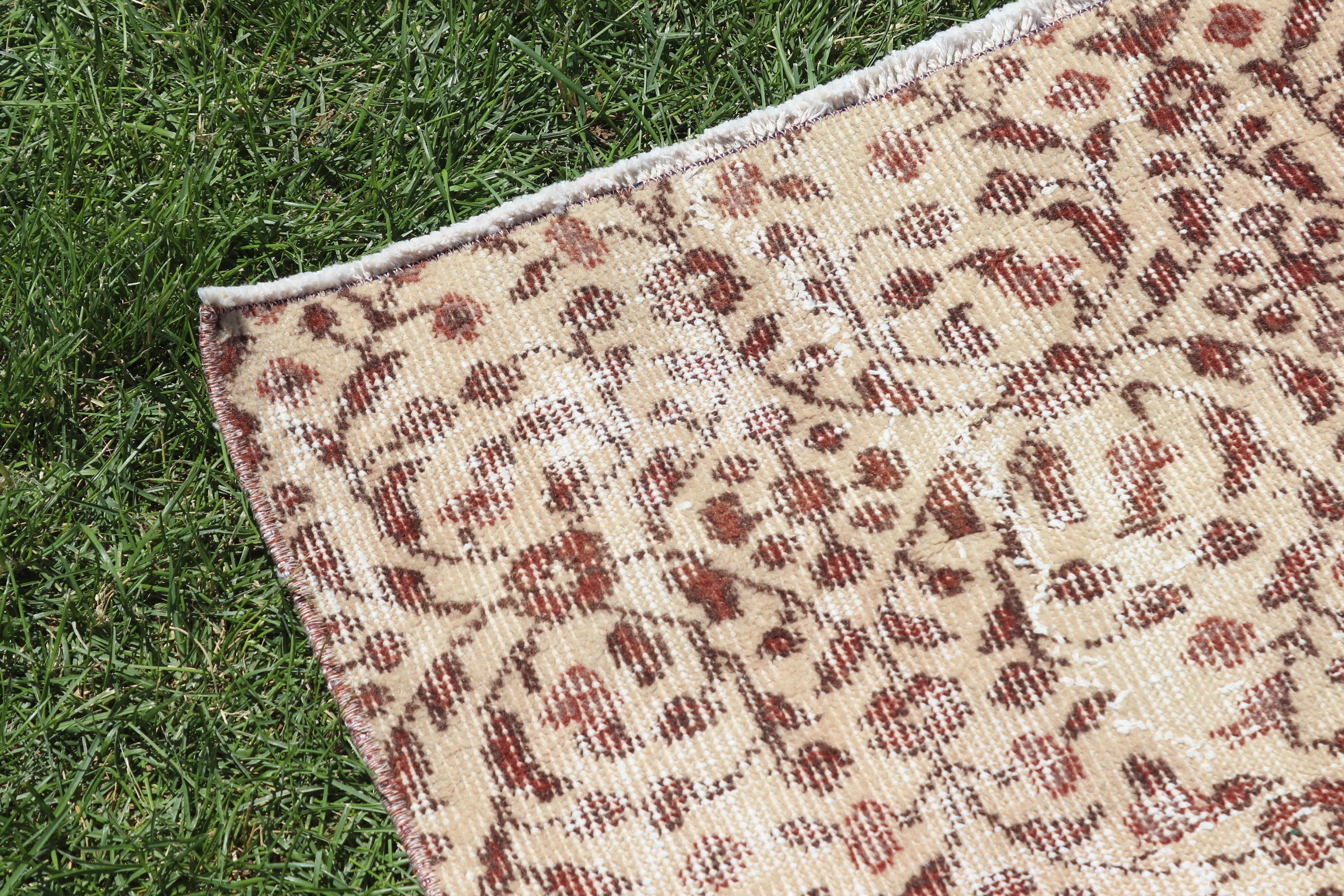 Rugs for Car Mat, Neutral Rug, Antique Rug, Bathroom Rugs, Vintage Rugs, Beige Wool Rugs, Car Mat Rug, Turkish Rug, 2.6x5.5 ft Small Rugs