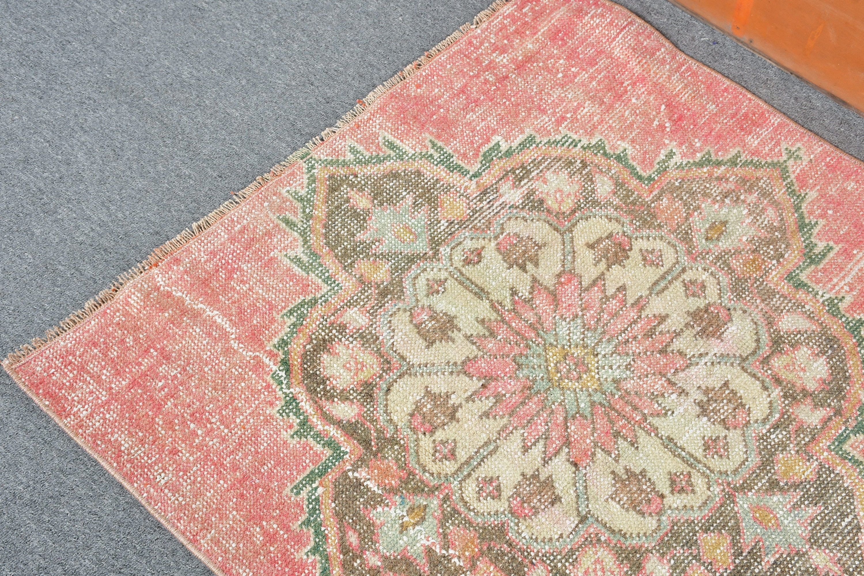 Anatolian Rugs, Wedding Rugs, Antique Rug, Vintage Rugs, Pink Anatolian Rug, Bathroom Rug, Entry Rug, 2.6x2.7 ft Small Rug, Turkish Rug