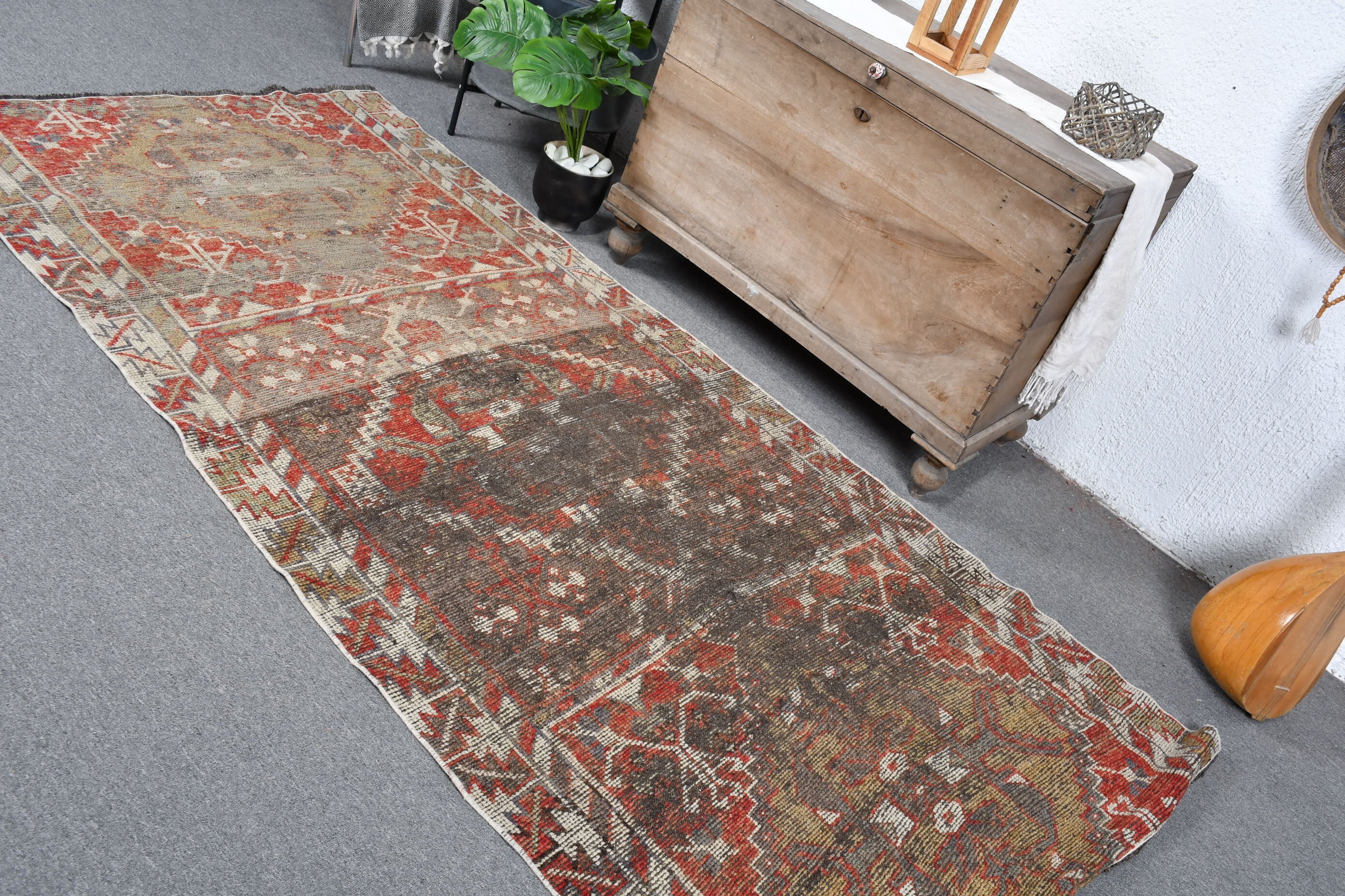 Nomadic Rug, Vintage Rug, Red Wool Rugs, Living Room Rug, Oriental Rugs, 3.9x8.2 ft Area Rug, Turkish Rugs, Indoor Rug, Bedroom Rug