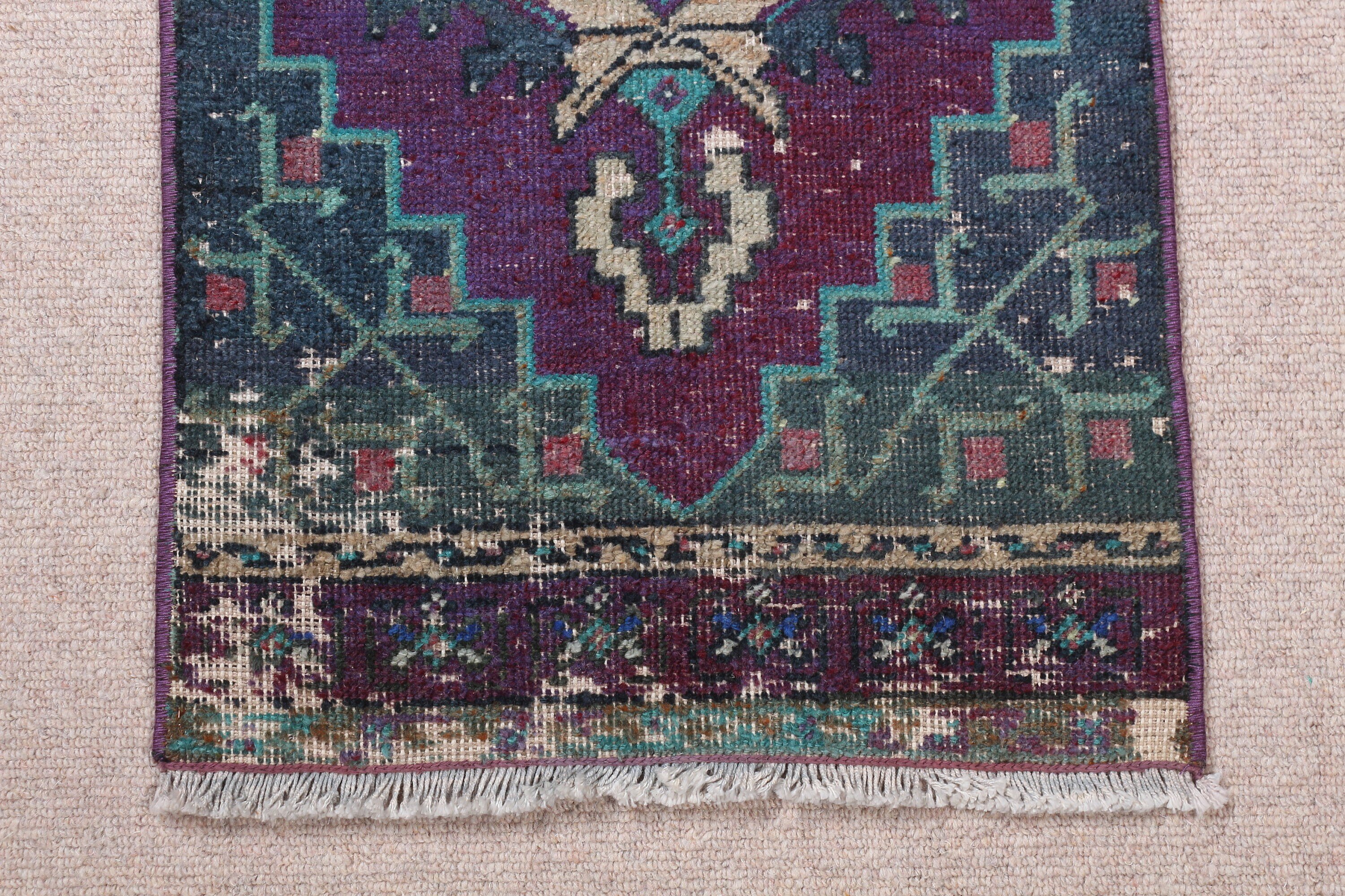 Kitchen Rug, Turkish Rugs, Floor Rug, Green  1.4x3.1 ft Small Rug, Moroccan Rugs, Vintage Rug, Car Mat Rugs, Rugs for Bedroom