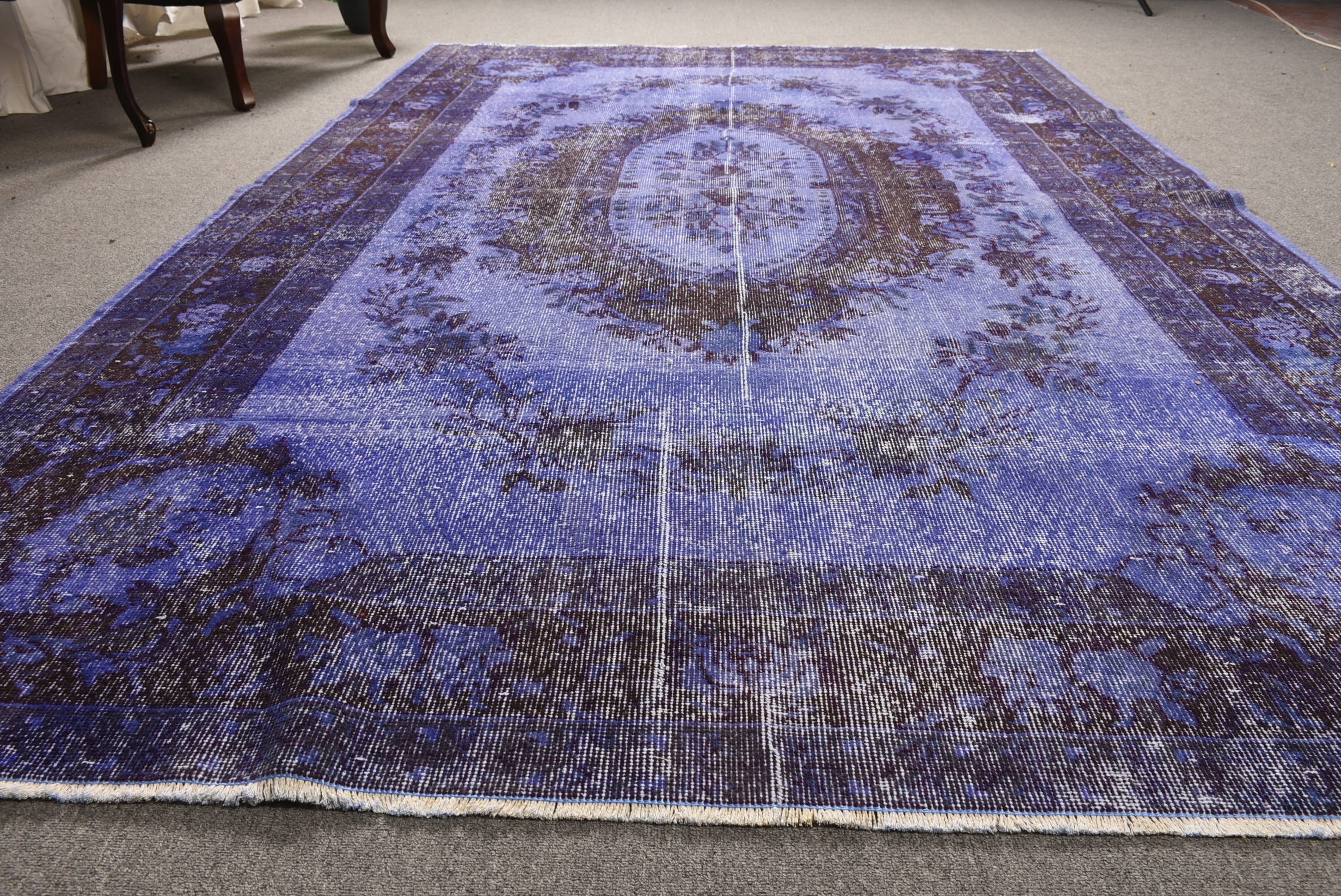 Dining Room Rug, Turkish Rug, Living Room Rug, Vintage Rugs, 6.3x9.6 ft Large Rug, Floor Rug, Pastel Rug, Blue Kitchen Rug, Cool Rug