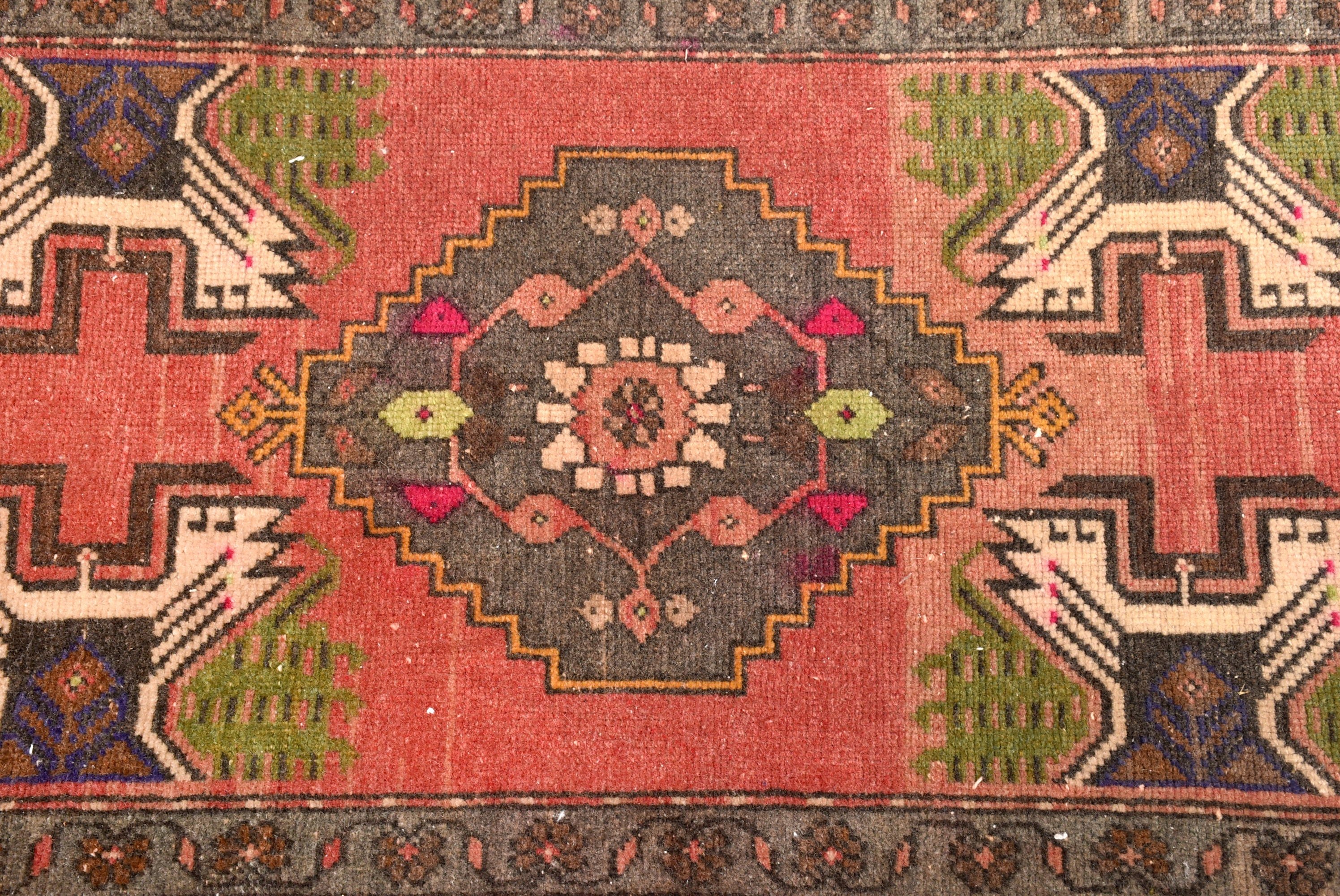 Türk Halısı, Oryantal Halı, Banyo Halısı, Vintage Halı, 1.7x3.3 ft Küçük Halı, Boho Halıları, Pembe Oryantal Halı, Küçük Vintage Halı