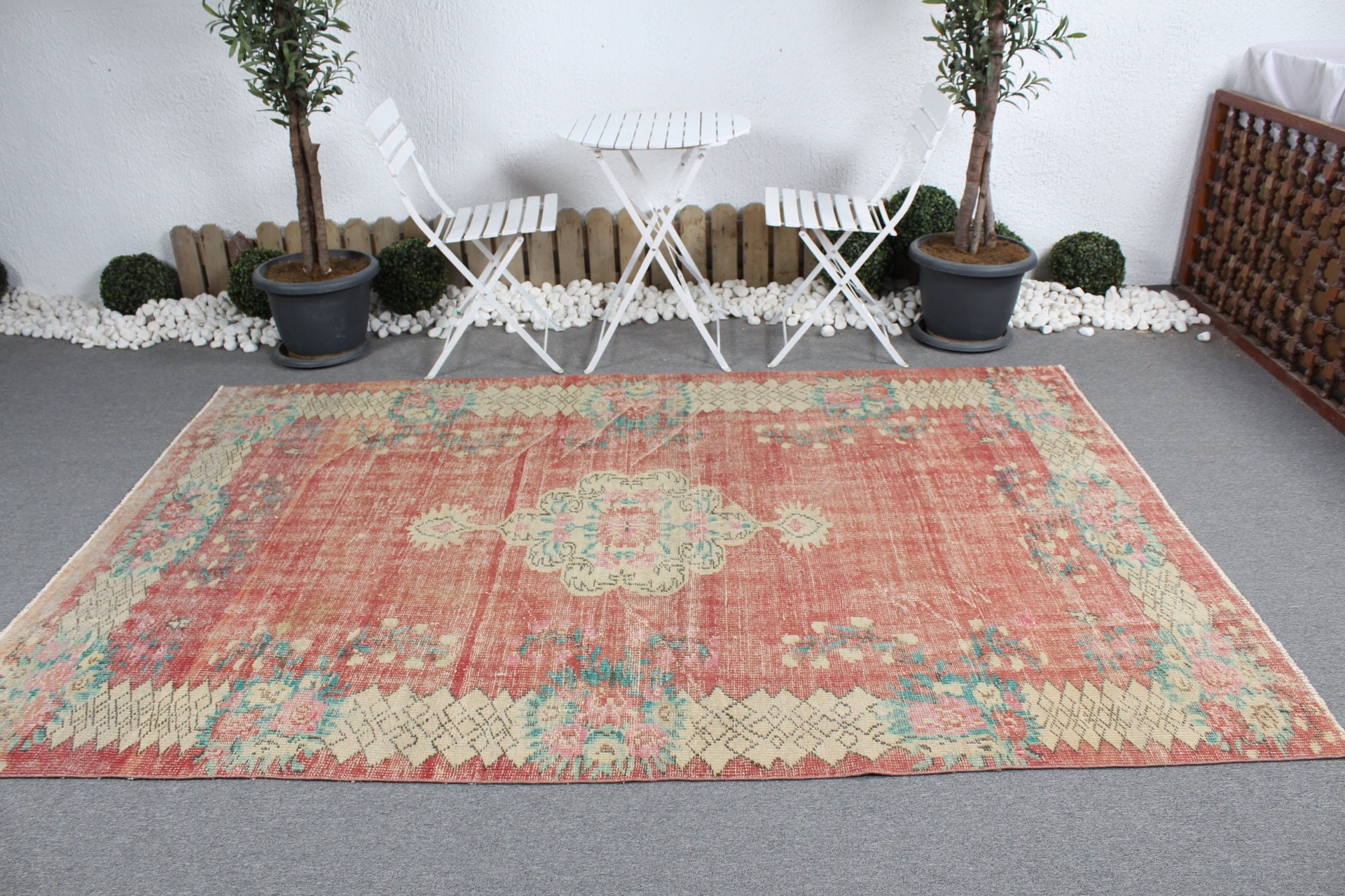 Living Room Rugs, Moroccan Rug, Vintage Rugs, 5.7x8.7 ft Large Rug, Turkish Rug, Dining Room Rug, Home Decor Rugs, Red Anatolian Rugs