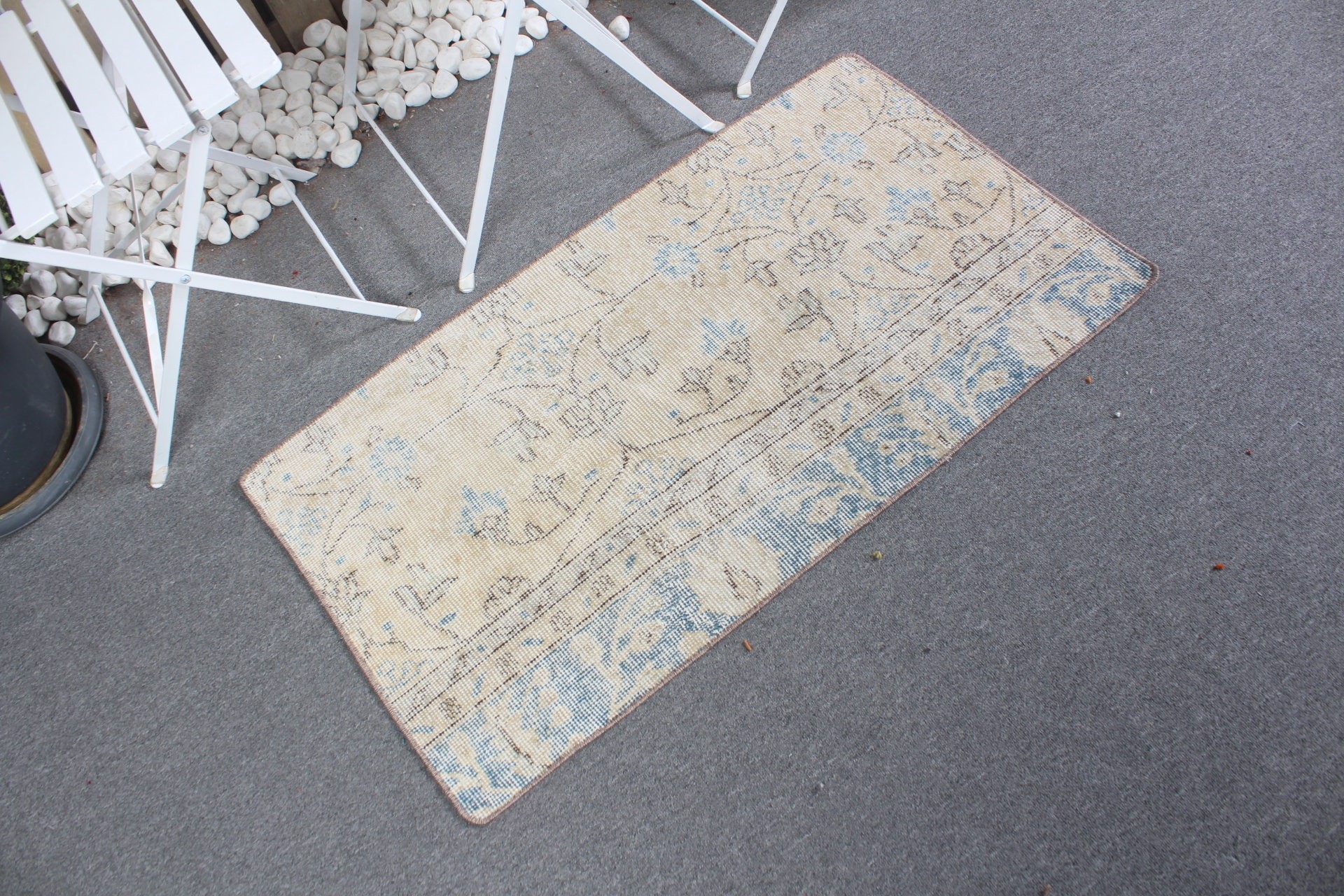 Vintage Rug, 2x3.6 ft Small Rug, Turkish Rugs, Kitchen Rug, Rugs for Kitchen, Bedroom Rugs, Bath Rugs, Pale Rugs, Beige Anatolian Rug