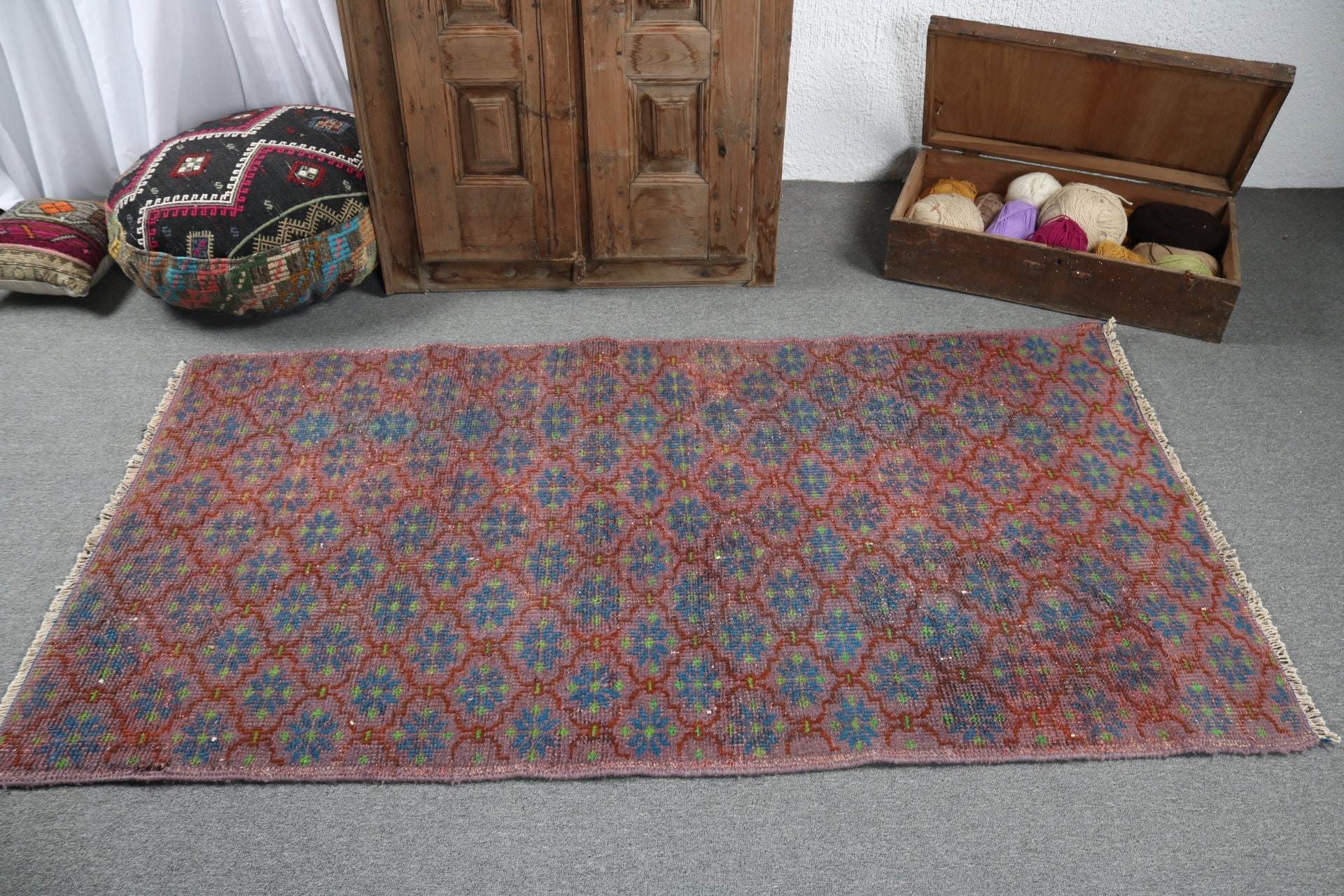 Vintage Rugs, Turkish Rug, Artistic Rugs, Entry Rugs, Cool Rugs, 3.3x6.3 ft Accent Rug, Nursery Rug, Statement Rugs, Purple Bedroom Rugs