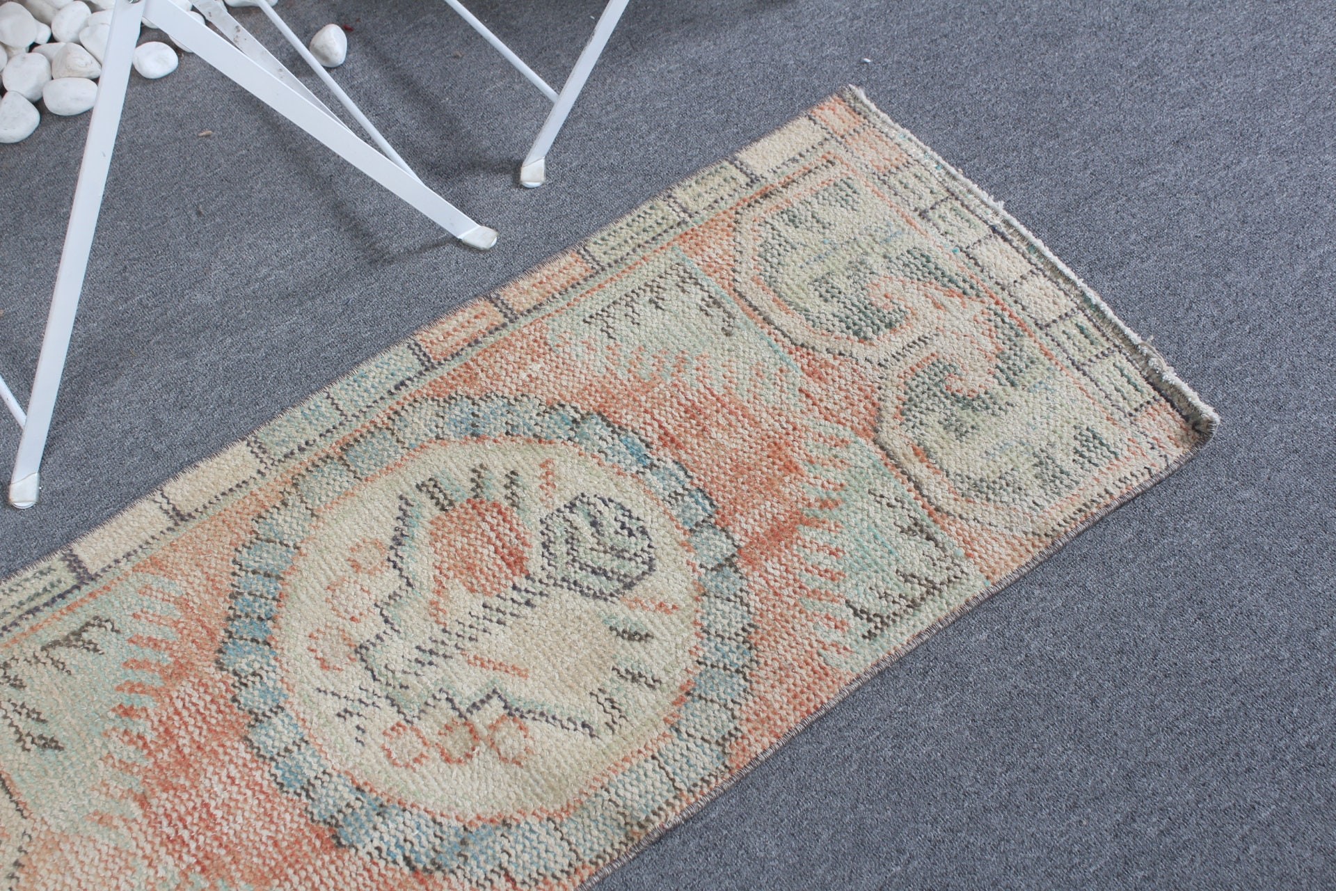 Floor Rugs, 1.6x3.9 ft Small Rug, Turkish Rug, Orange Cool Rug, Bath Rug, Old Rug, Cool Rug, Rugs for Bathroom, Vintage Rugs, Bedroom Rugs