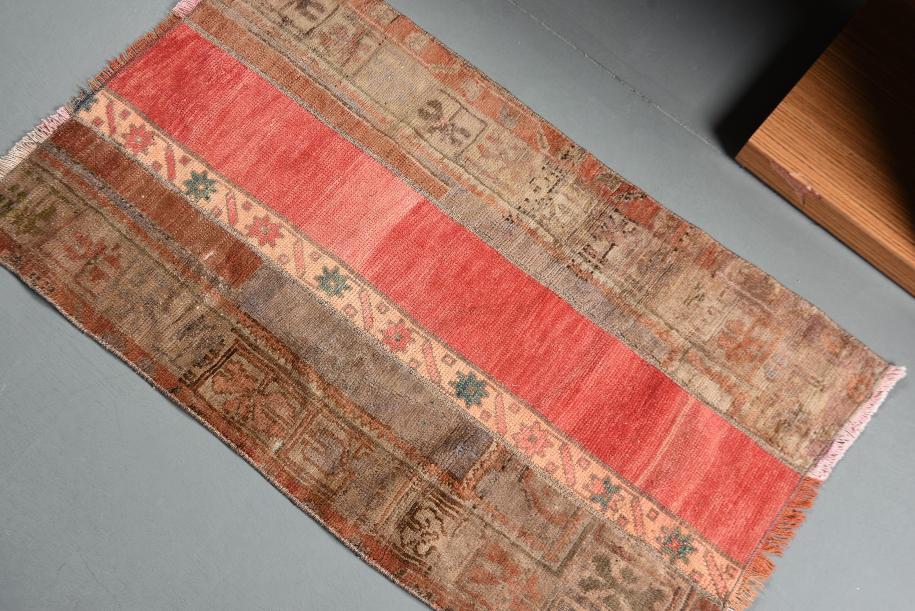 Kitchen Rugs, Red Moroccan Rug, Antique Rugs, Vintage Rugs, Rugs for Bedroom, 2.2x3.7 ft Small Rugs, Entry Rug, Turkish Rug