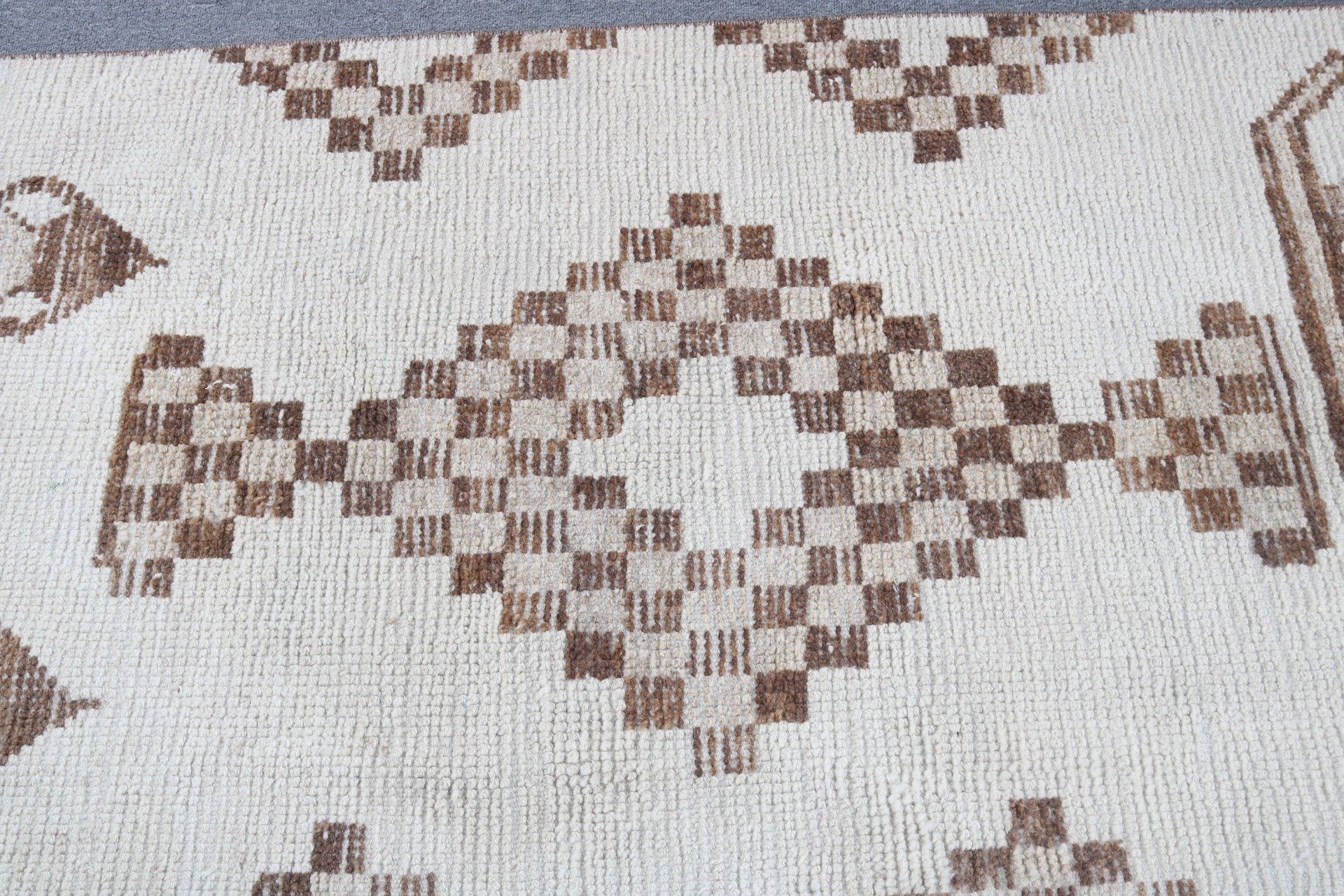 Oushak Rugs, 2.7x12.6 ft Runner Rugs, Vintage Rugs, Hallway Rugs, Beige Handwoven Rug, Geometric Rug, Turkish Rug, Vintage Runner Rug