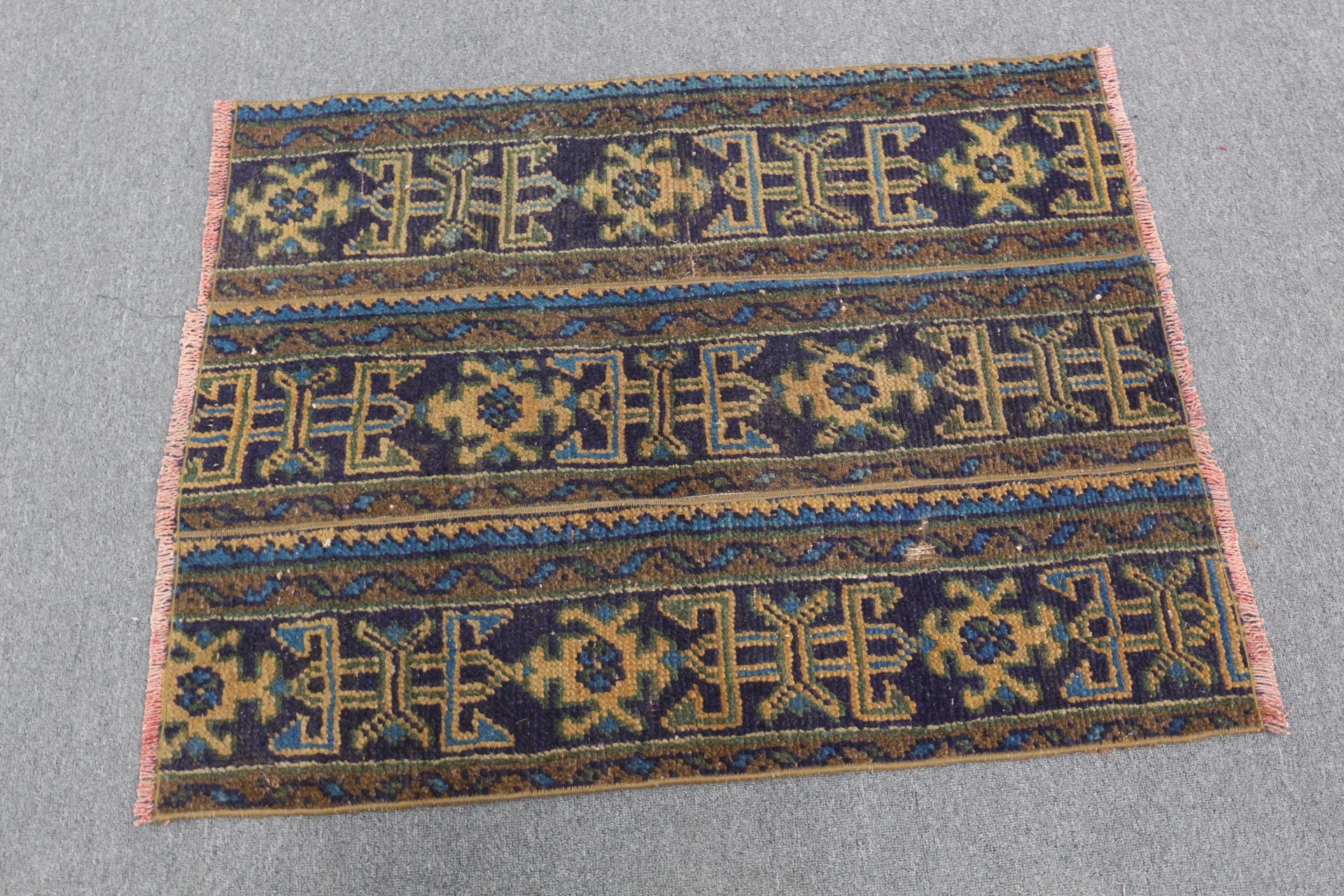 Brown Floor Rug, Car Mat Rug, Bath Rug, Rugs for Wall Hanging, Vintage Rugs, Wool Rug, Kitchen Rug, Turkish Rug, 2.6x3.3 ft Small Rug